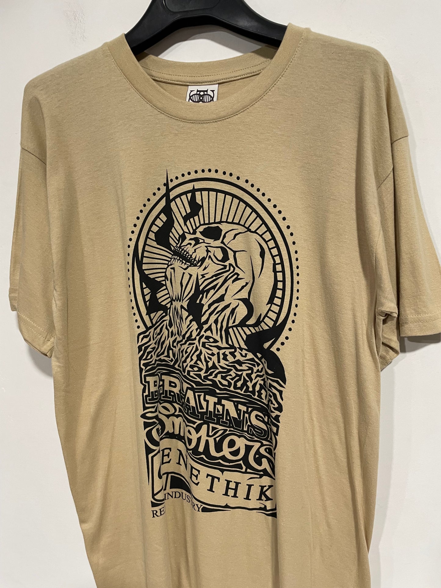 T shirt Genethik vecchia collezione Brains Smokers beige