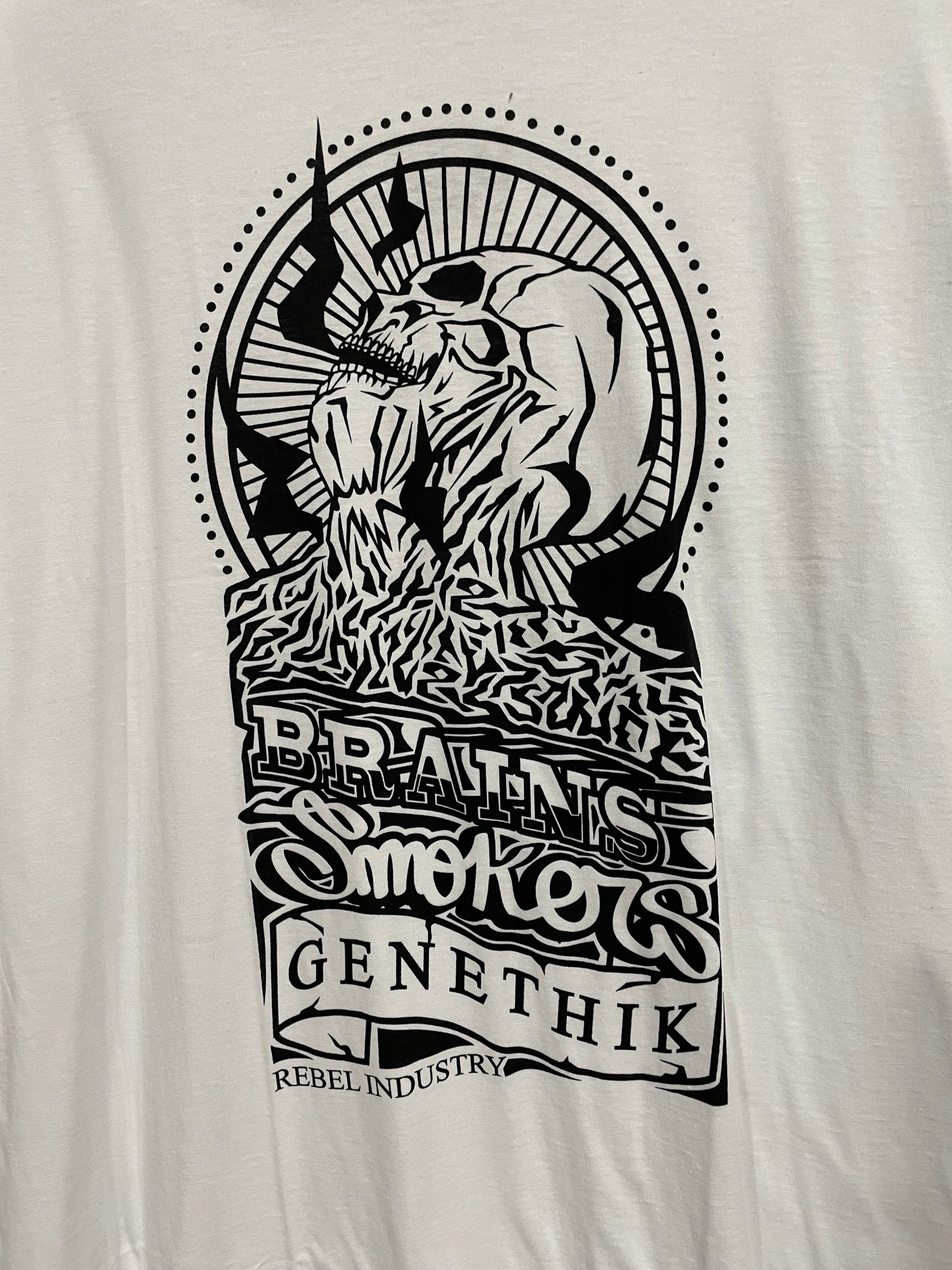 T shirt Genethik vecchia collezione Brains Smokers Bianca