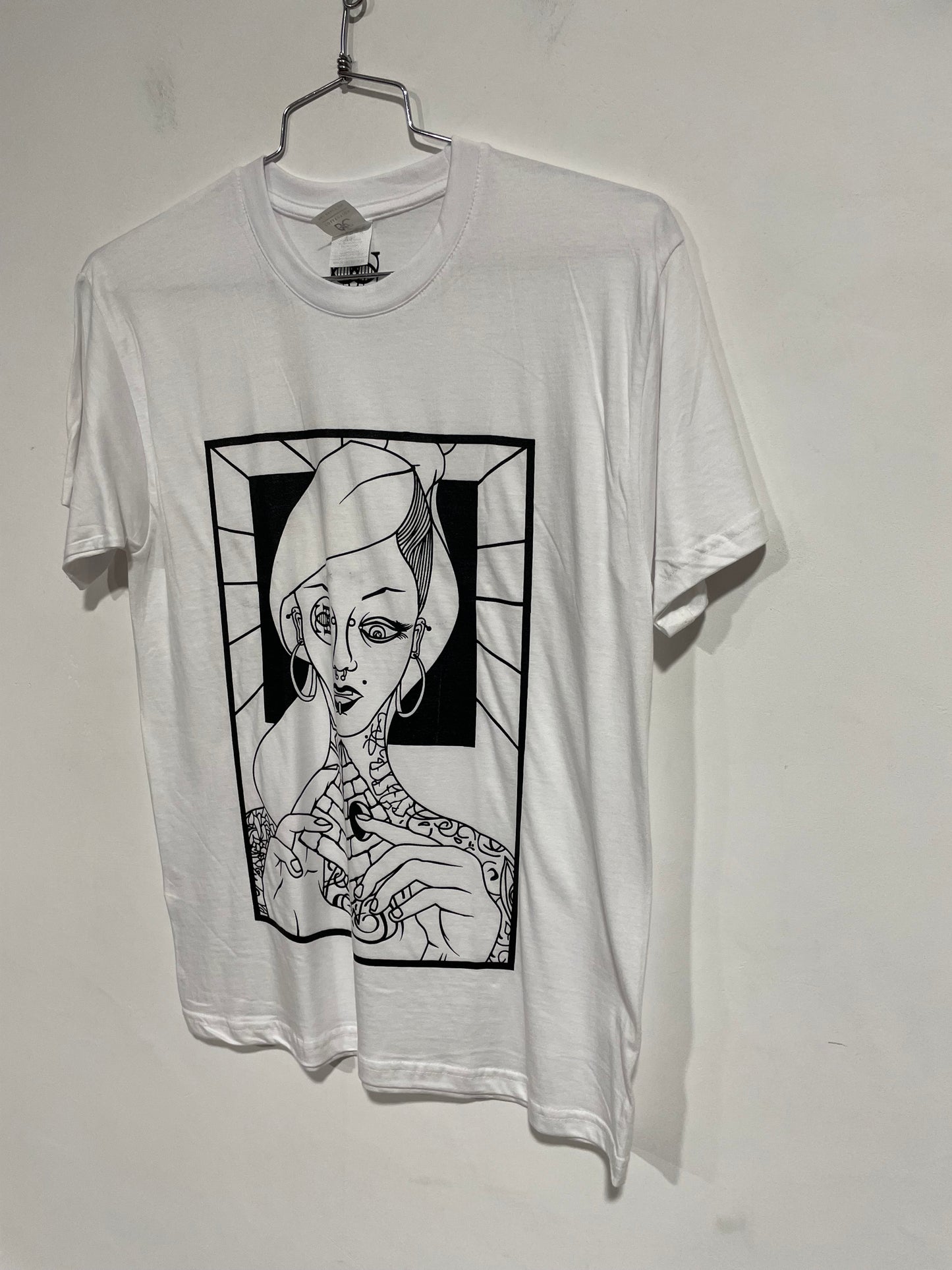 T shirt Genethik vecchia collezione stampa tattooed girl bianca