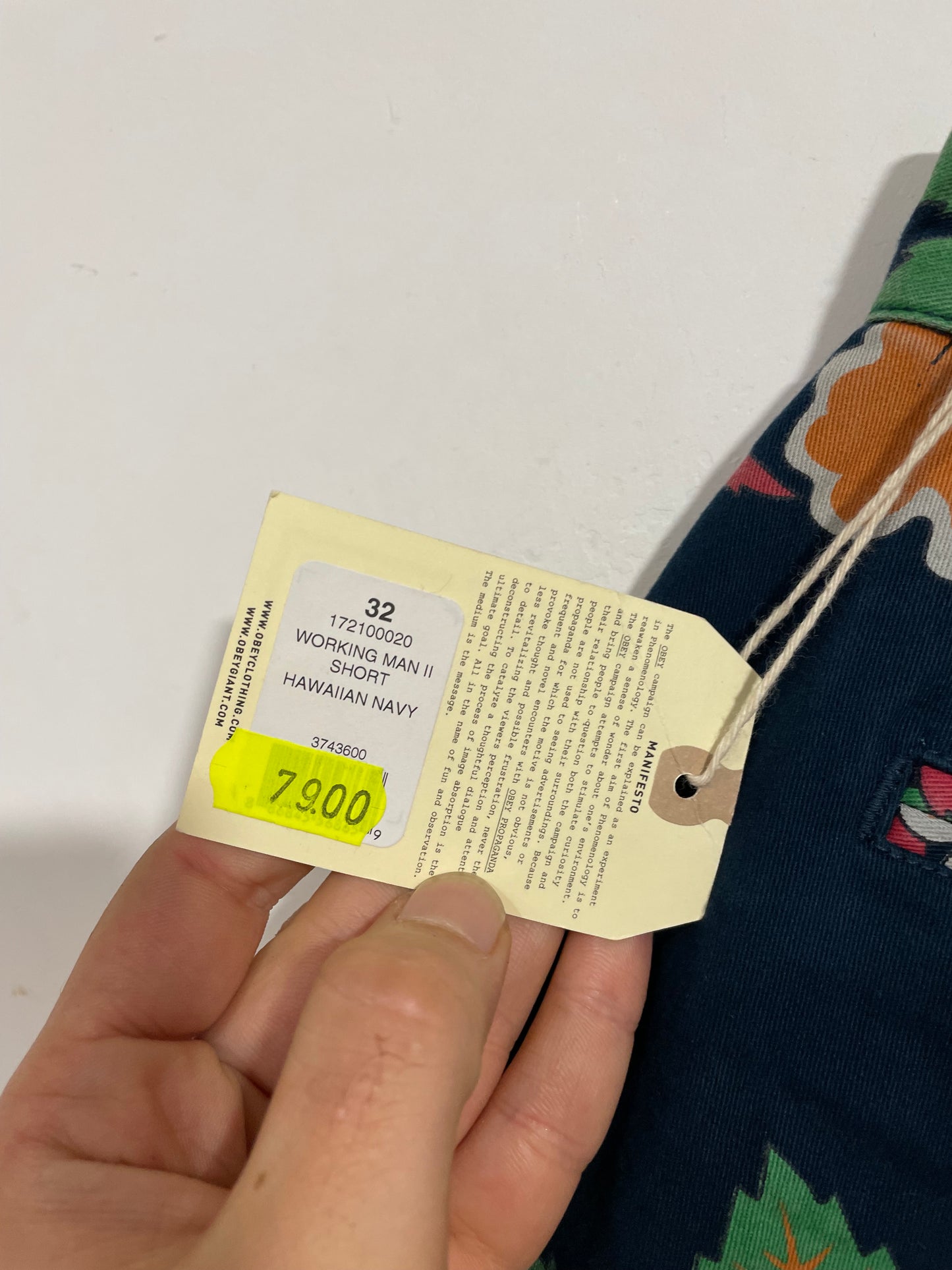 Shorts Obey nuovi con cartellino (D710)