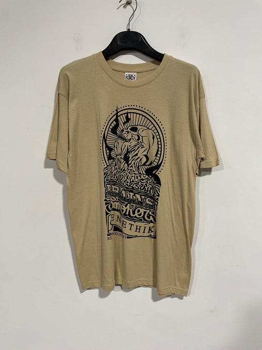 T shirt Genethik vecchia collezione Brains Smokers beige