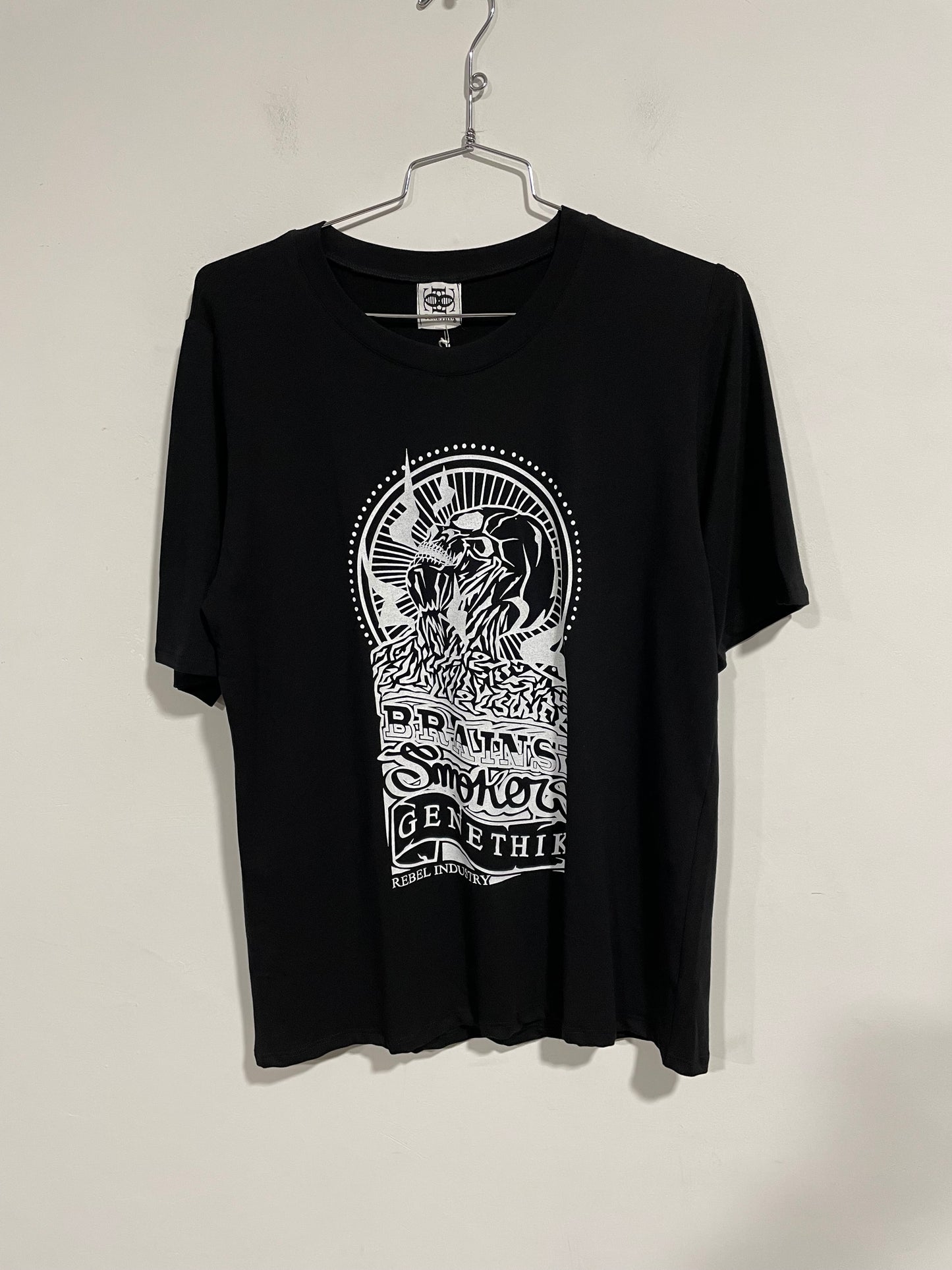 T shirt Genethik Brains Smokers nera vecchia collezione