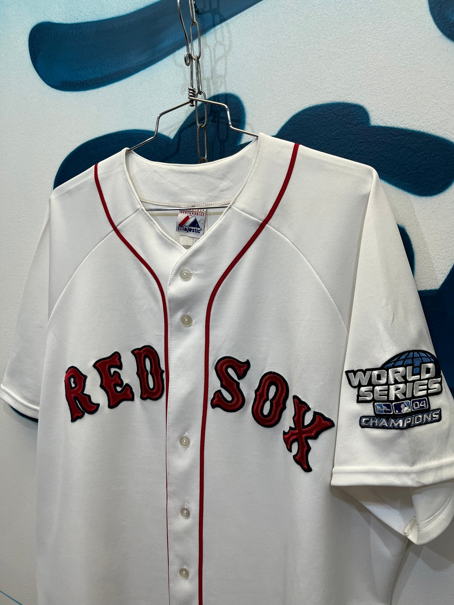 Rara Jersey majestic Boston Red Sox 2004 (G318)