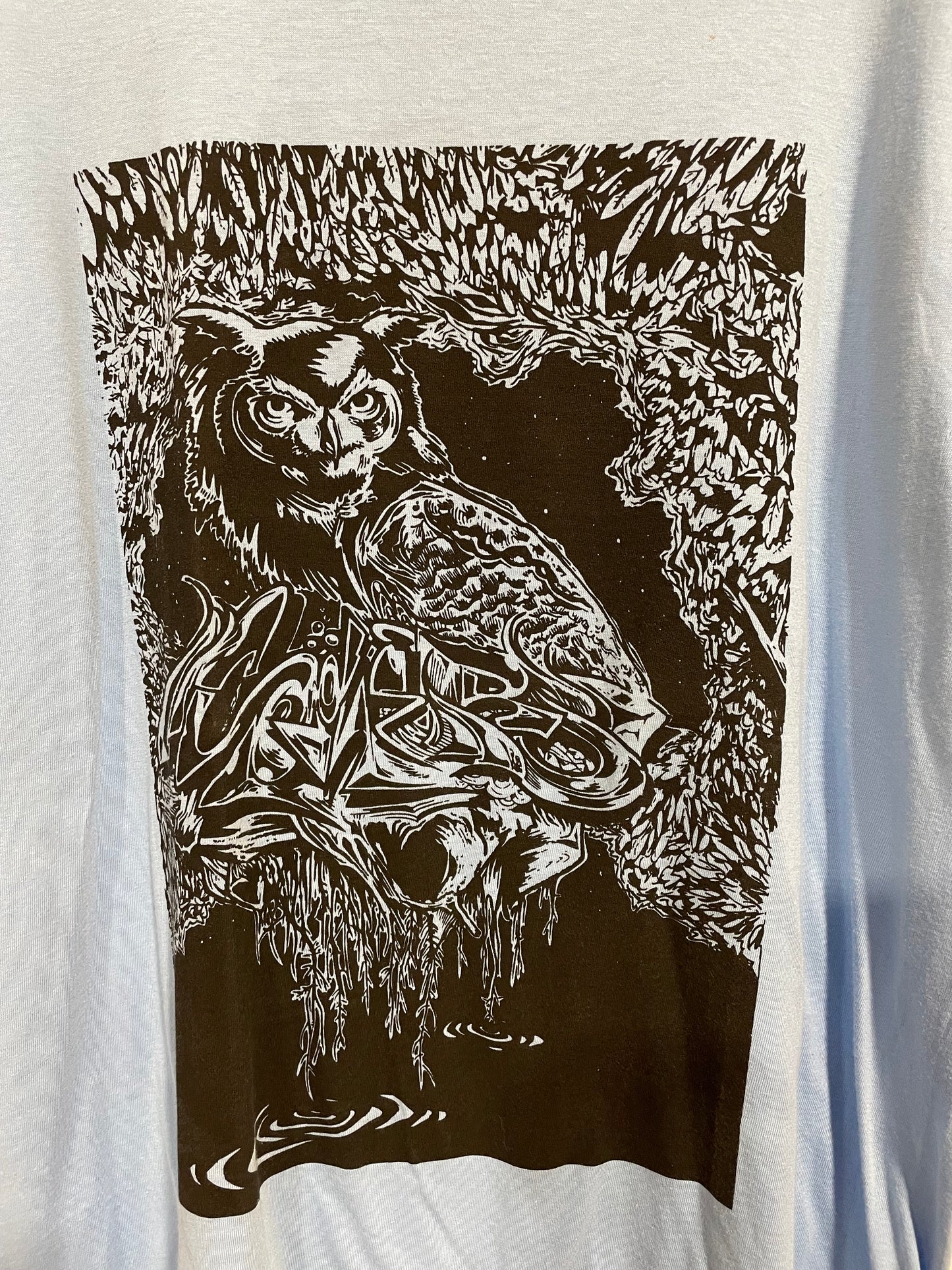 T shirt Genethik vecchia collezione Gufo azzurro