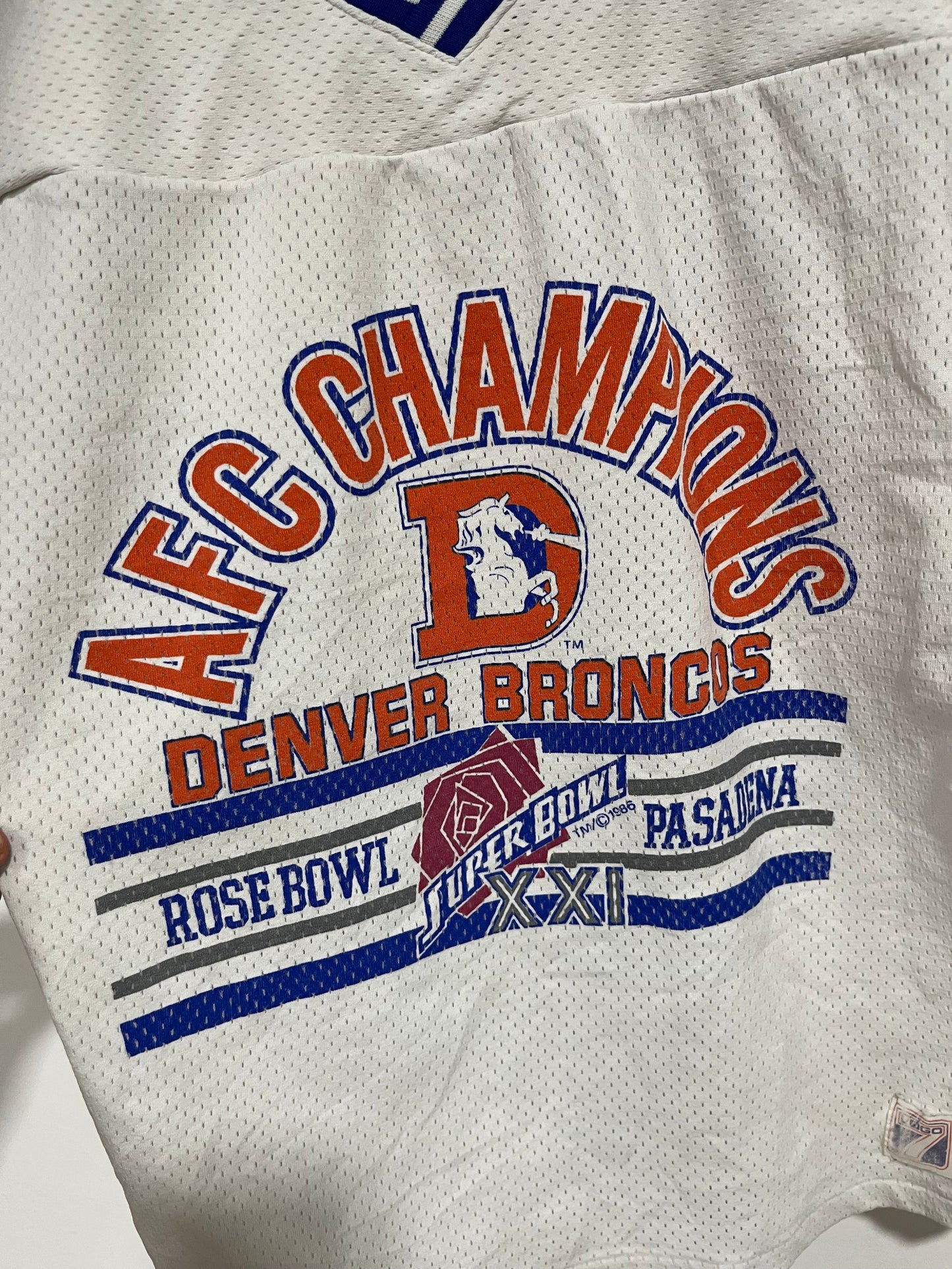Rarissima maglia NFL celebrativa Denver Broncos XXI SuperBowl 1986/87 (G534)