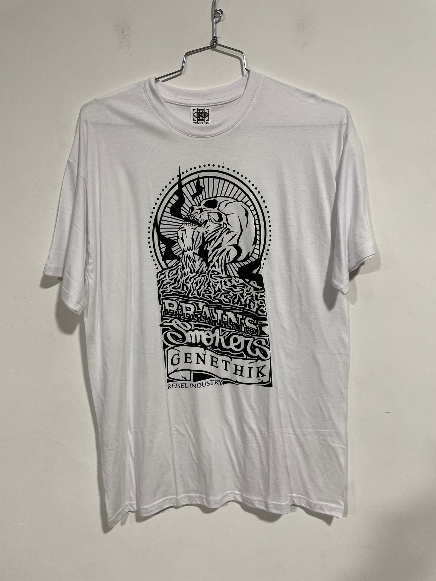T shirt Genethik vecchia collezione Brains Smokers Bianca