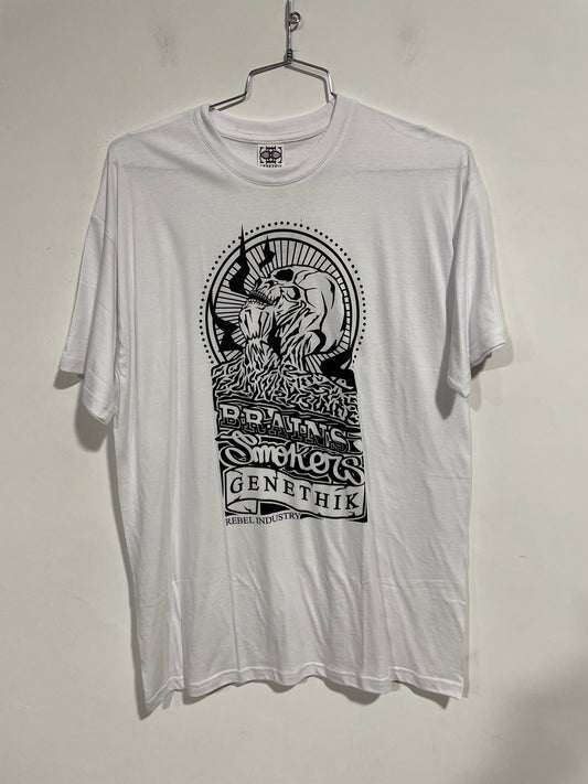 T shirt Genethik vecchia collezione Brains Smokers Bianca
