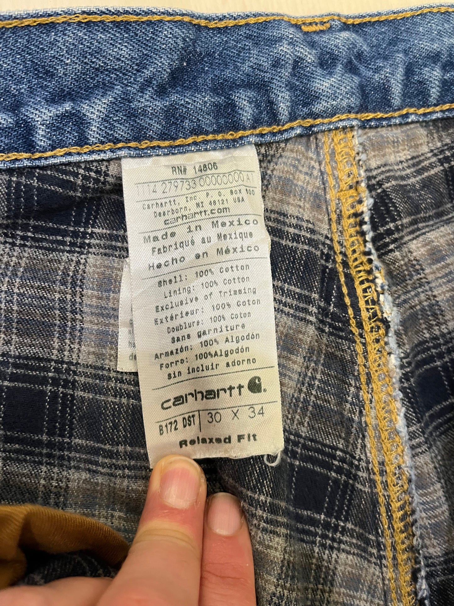 Jeans Carhartt workwear flannel lined (G942)