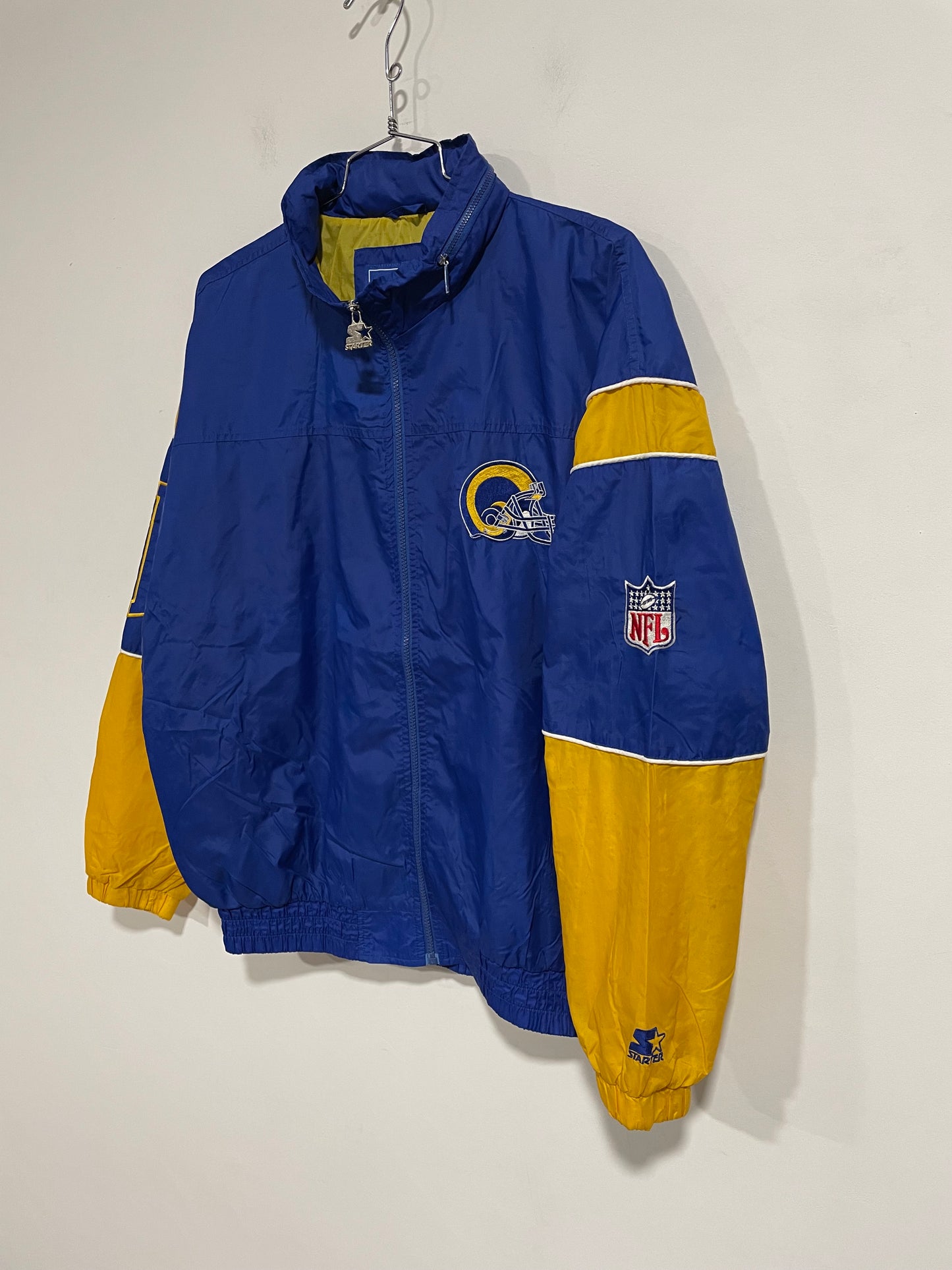 Raro giubbotto primaverile Starter NFL Los Angeles Rams (D142)