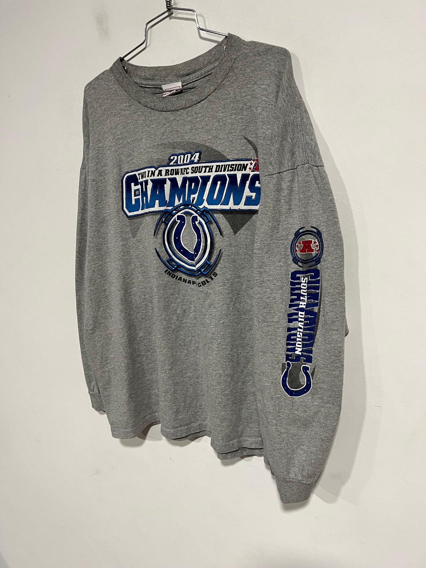 T shirt maniche lunghe celebrativa 2004 NFL Indianapolis Colts (F073)