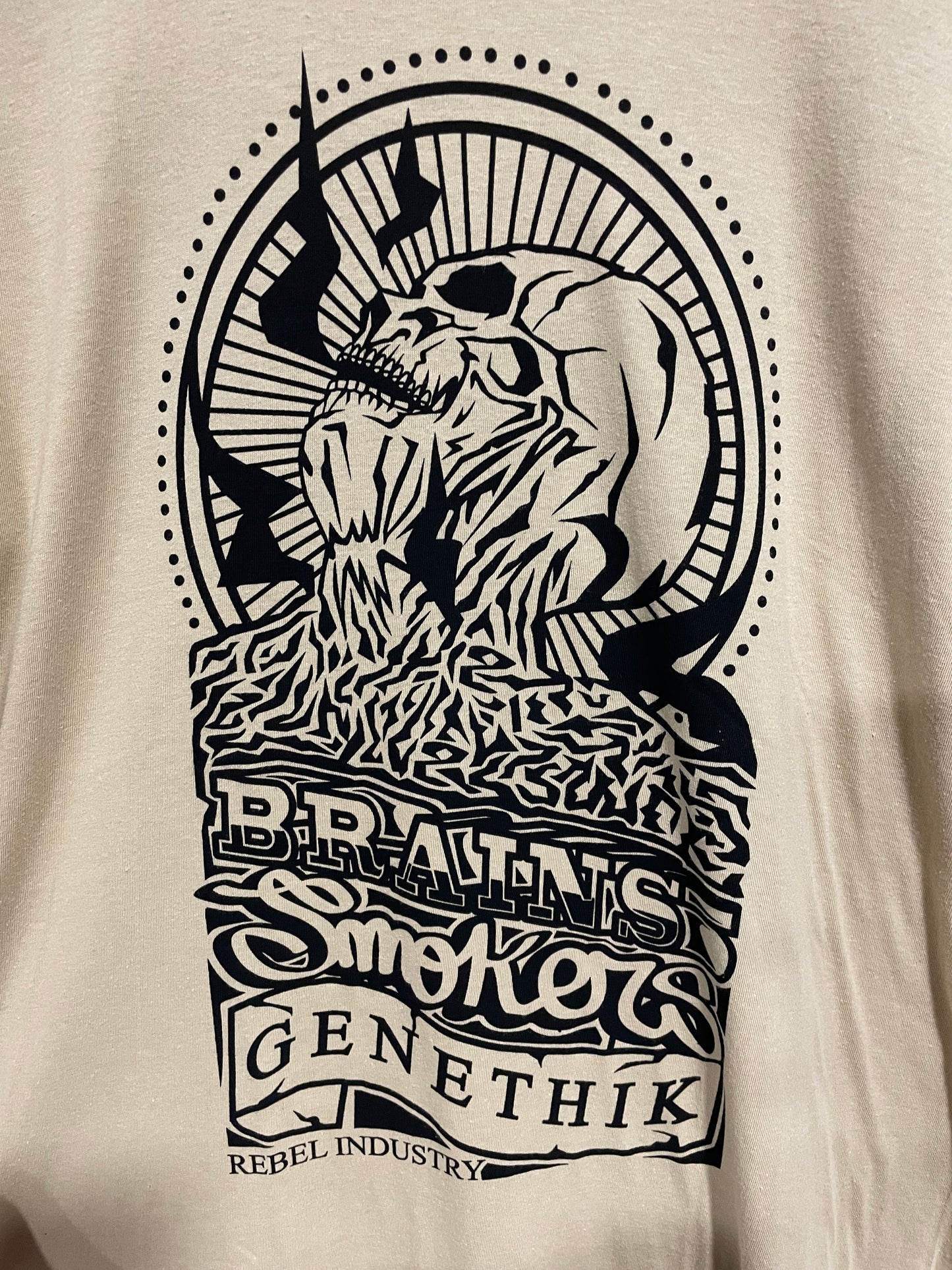 T shirt Genethik vecchia collezione Brains Smokers beige