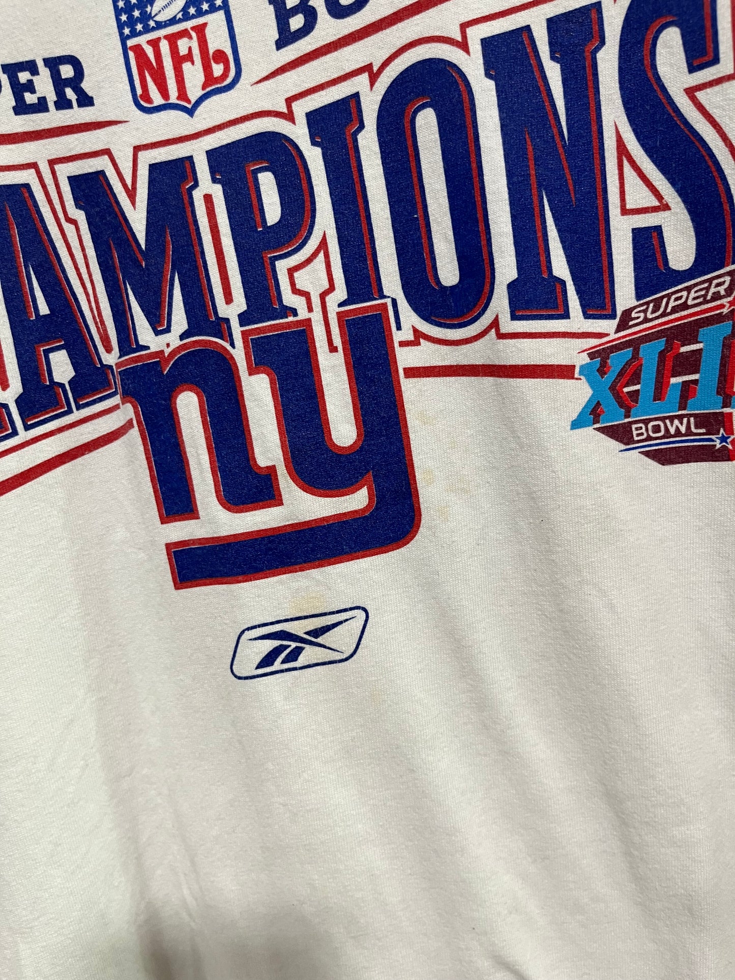 Rara t shirt Reebok celebrativa NFL XLII super bowl champions 2008 (G572)