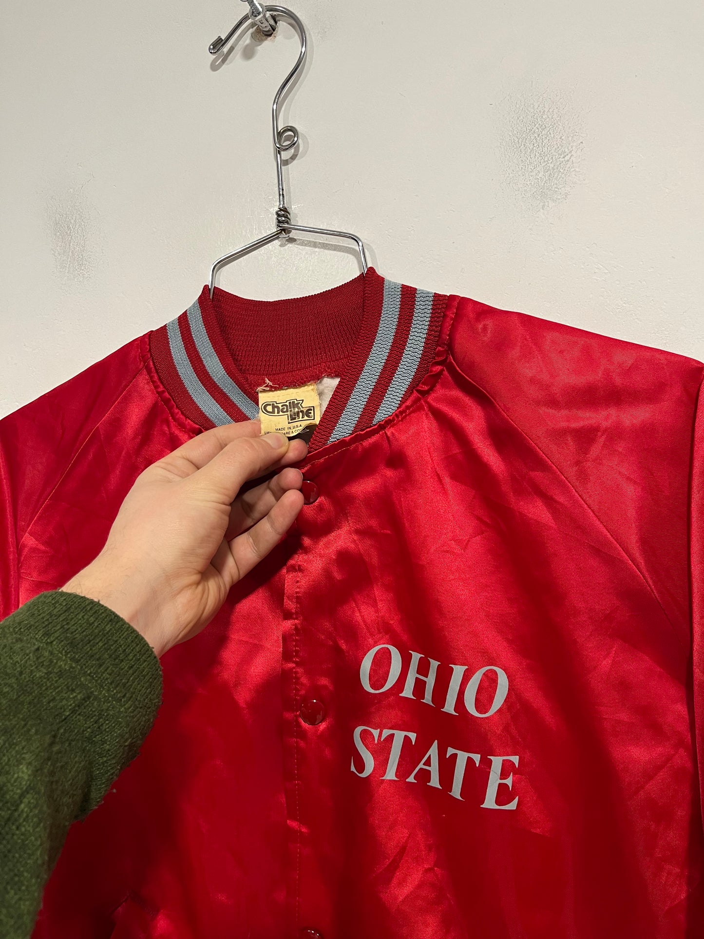 Raro bomber jacket primaverile Chalk Line NCAA Ohio State (G107)