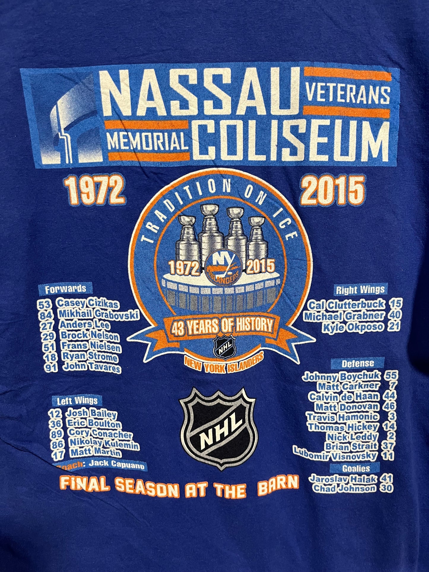 T shirt Hanes celebrativa NHL New York Islanders 2015 (G429)