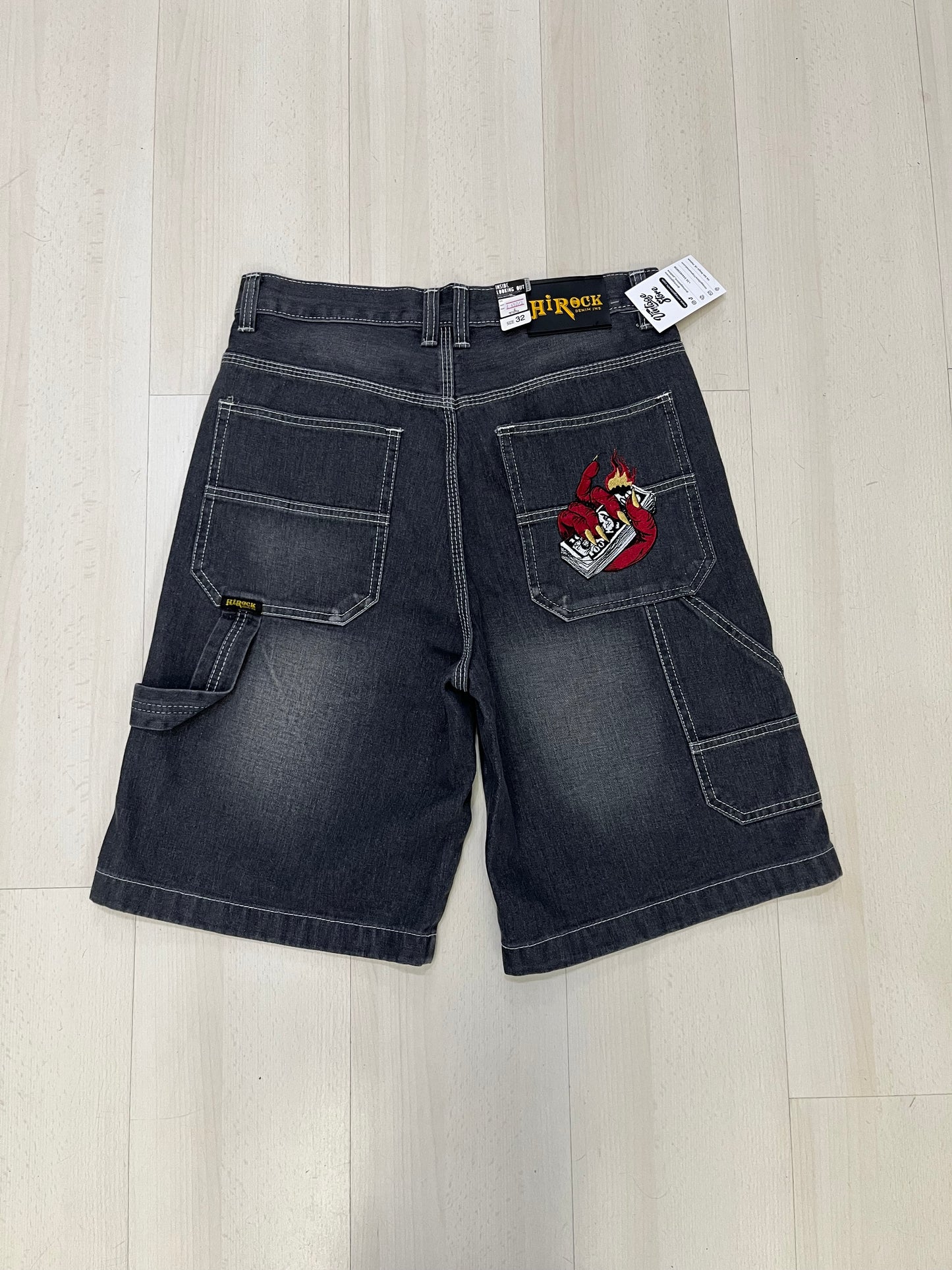 Jorts baggy con ricamo Custom (H223)