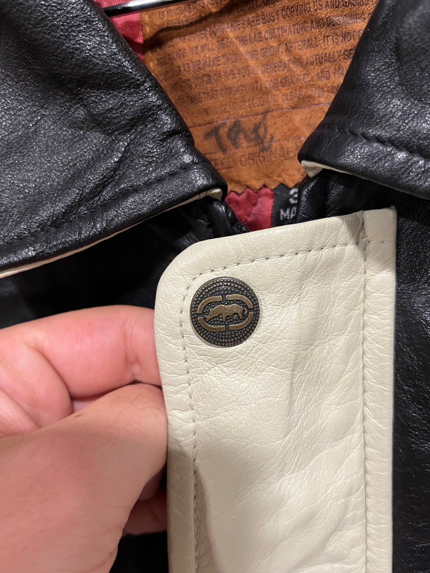 Introvabile Giubbotto Ecko anni 2000 in pelle (H056)