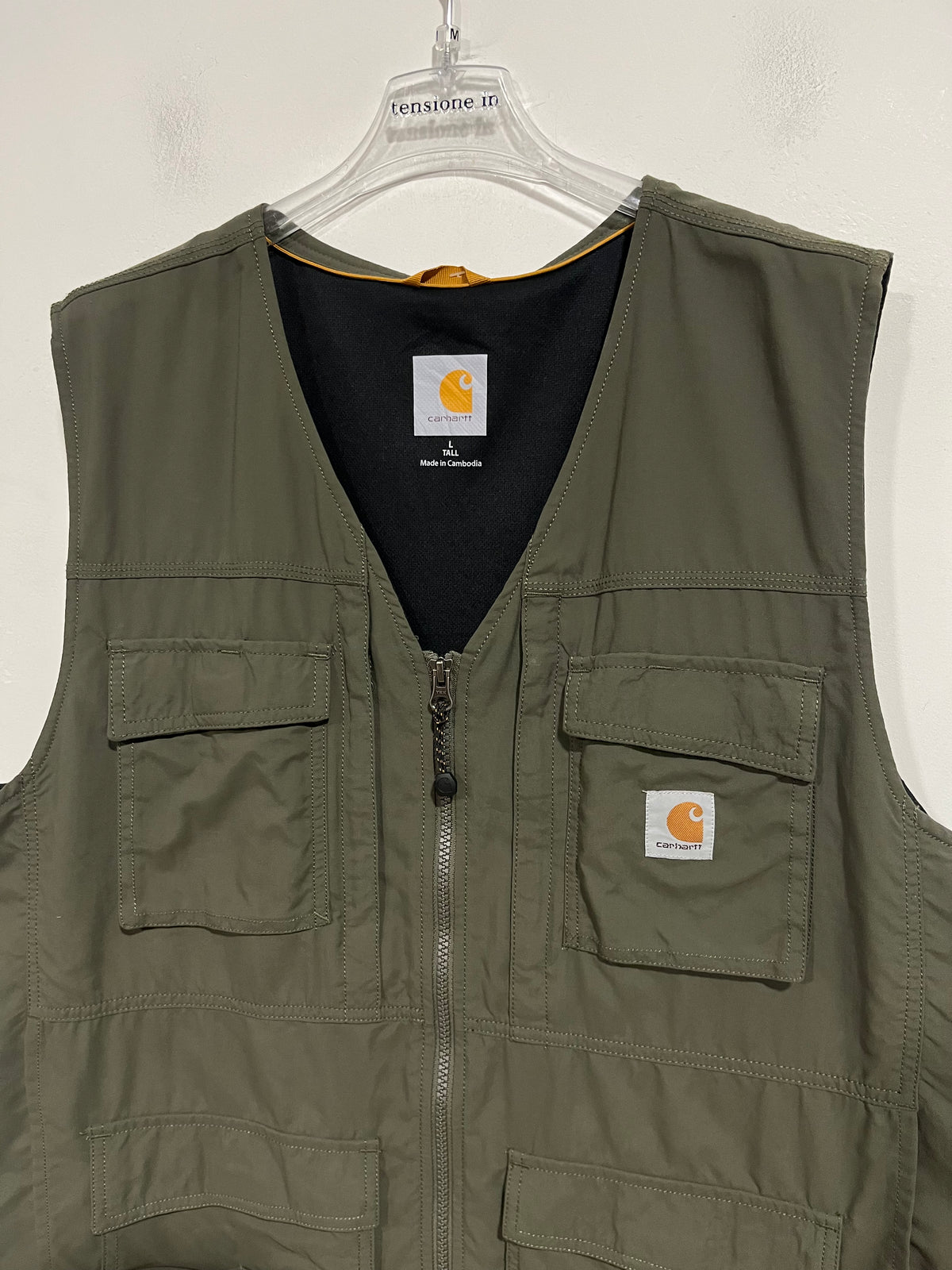 Rara giacca Gilet Carhartt tasche (H287)