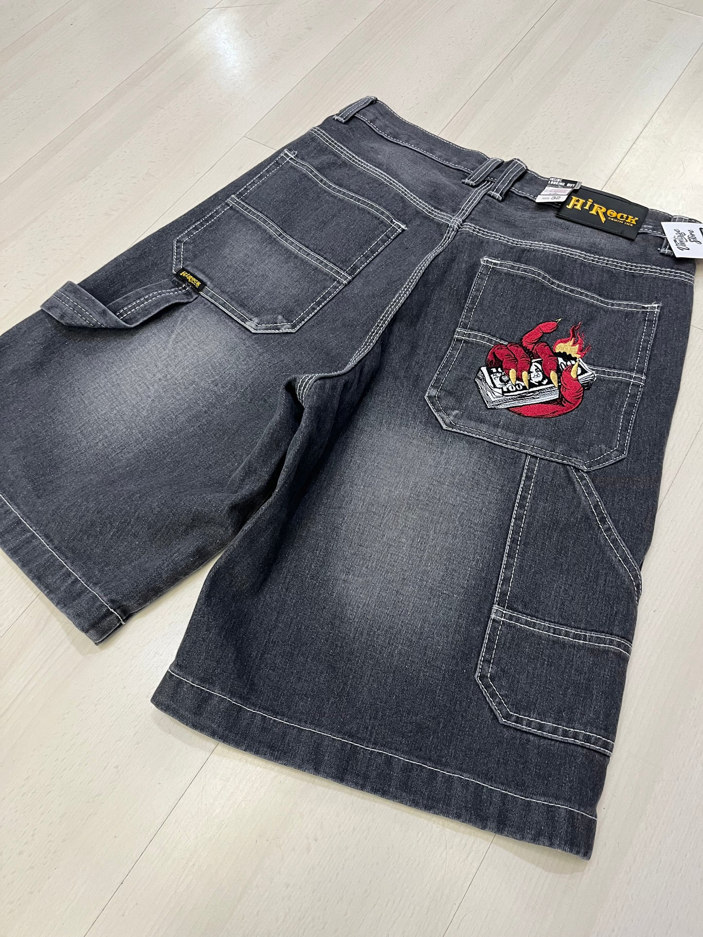 Jorts baggy con ricamo Custom (H223)