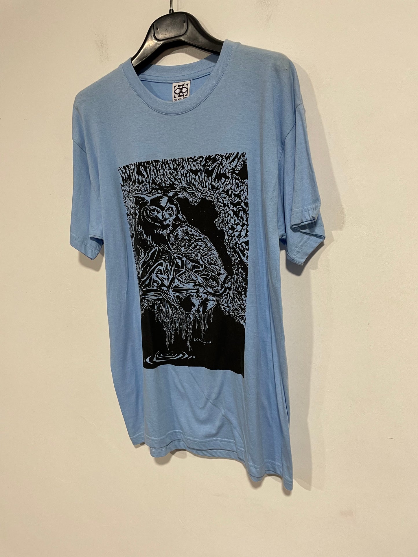 T shirt Genethik vecchia collezione Gufo azzurro