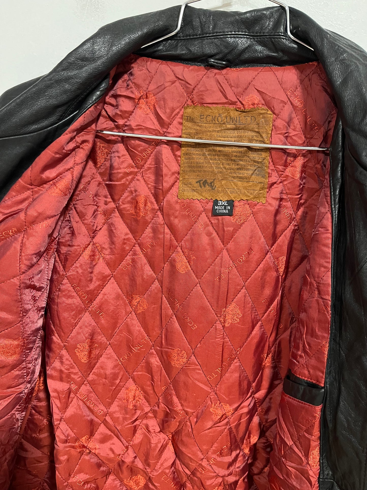 Introvabile Giubbotto Ecko anni 2000 in pelle (H056)