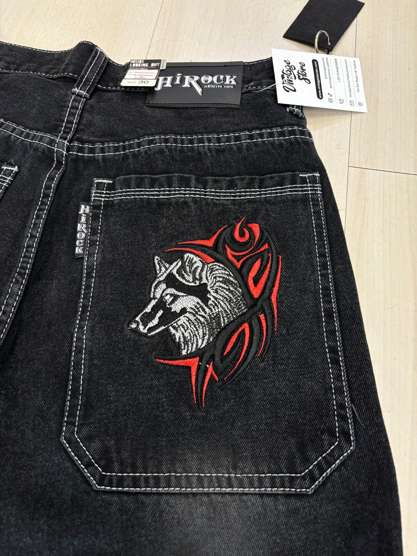 Jorts baggy Hirock con ricamo Lupo nuovo con cartellino 🔥