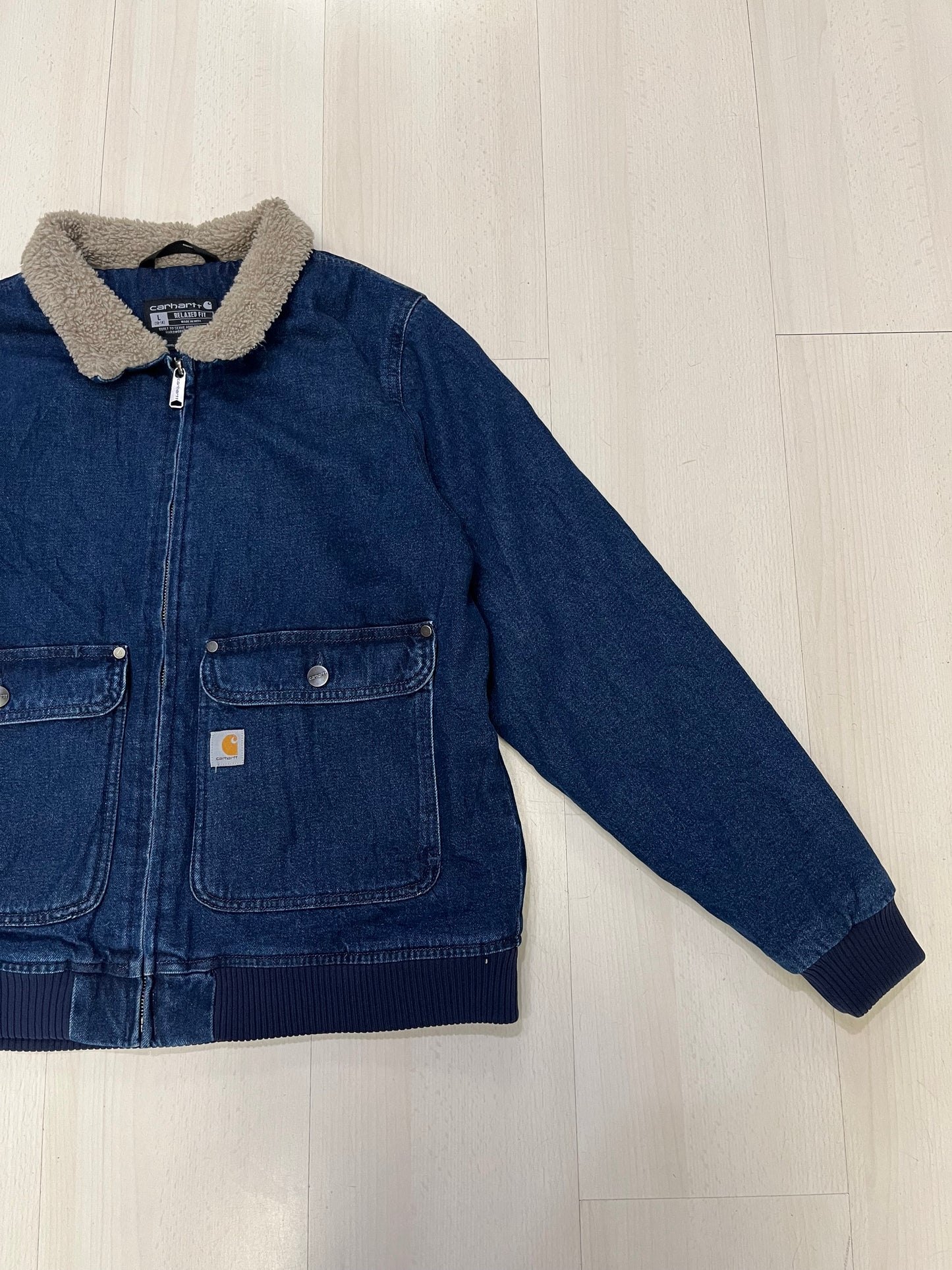 Giubbotto Carhartt in jeans con sherpa interno (G900)