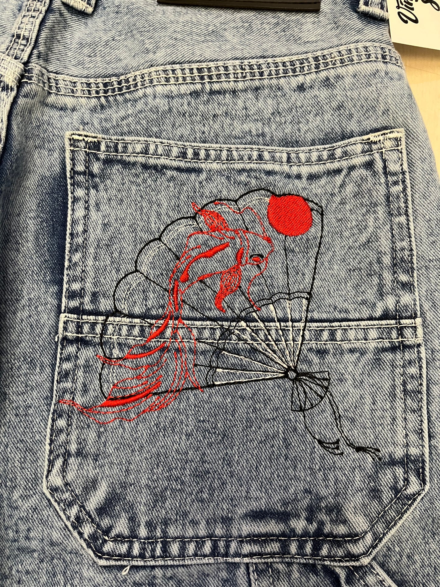 Jorts baggy con ricamo jap (H224)