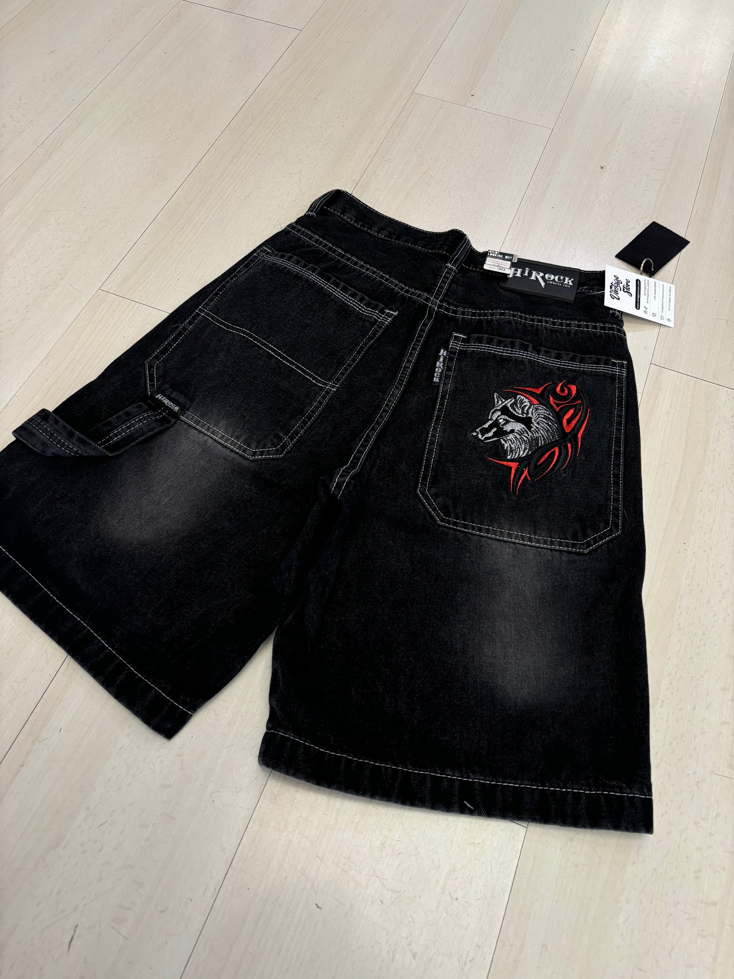 Jorts baggy Hirock con ricamo Lupo nuovo con cartellino 🔥