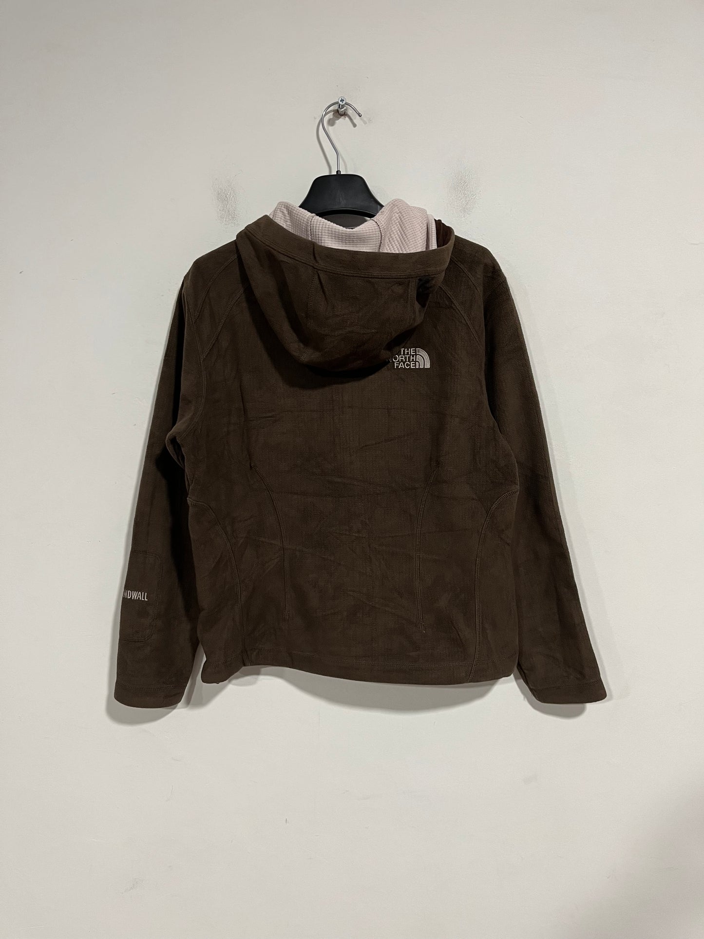 Pile con cappuccio the north face marrone (F773)