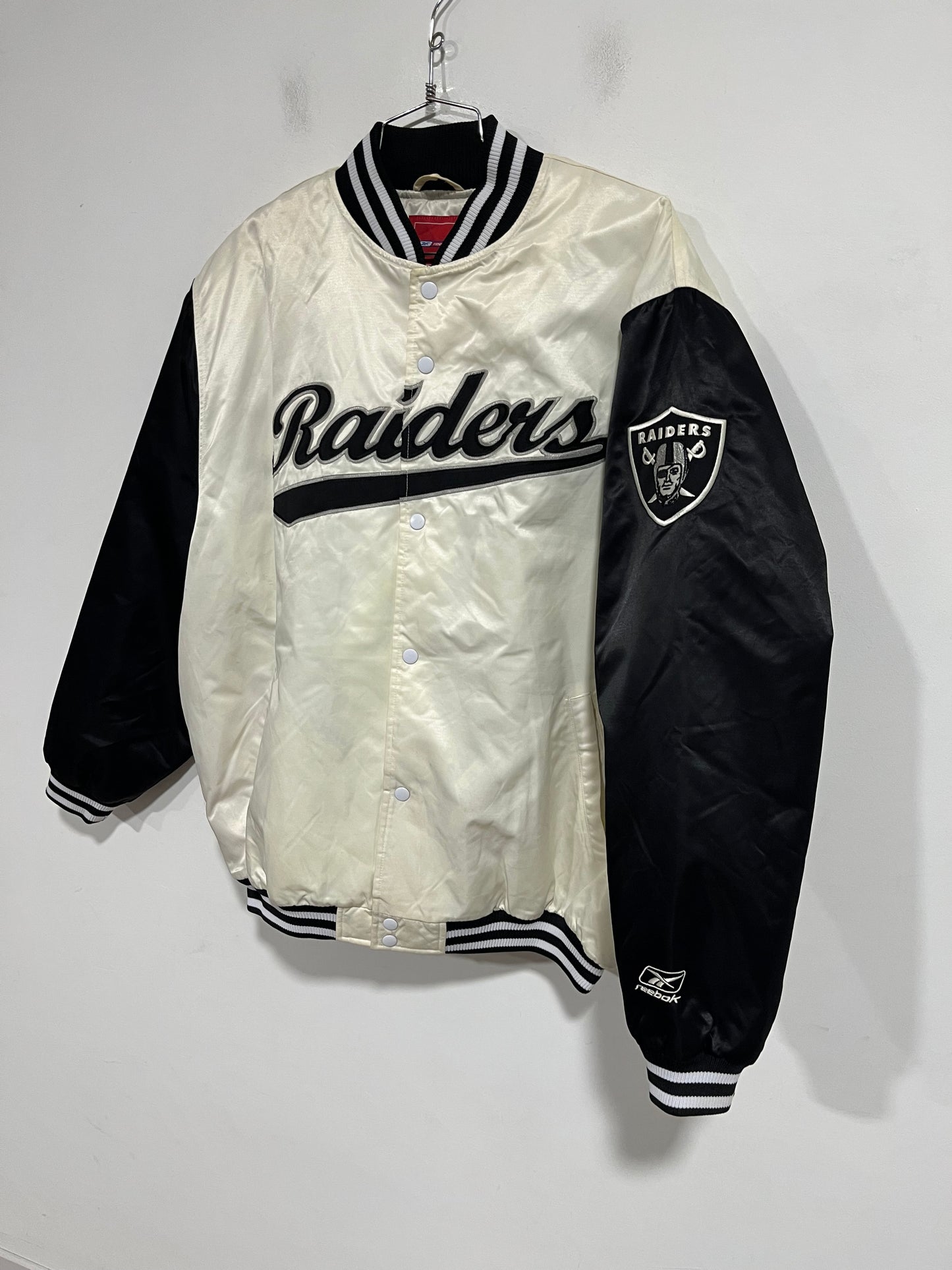 Raro giubbotto Bomber Jacket NFL Los Angeles Raiders anni 90 (H218)