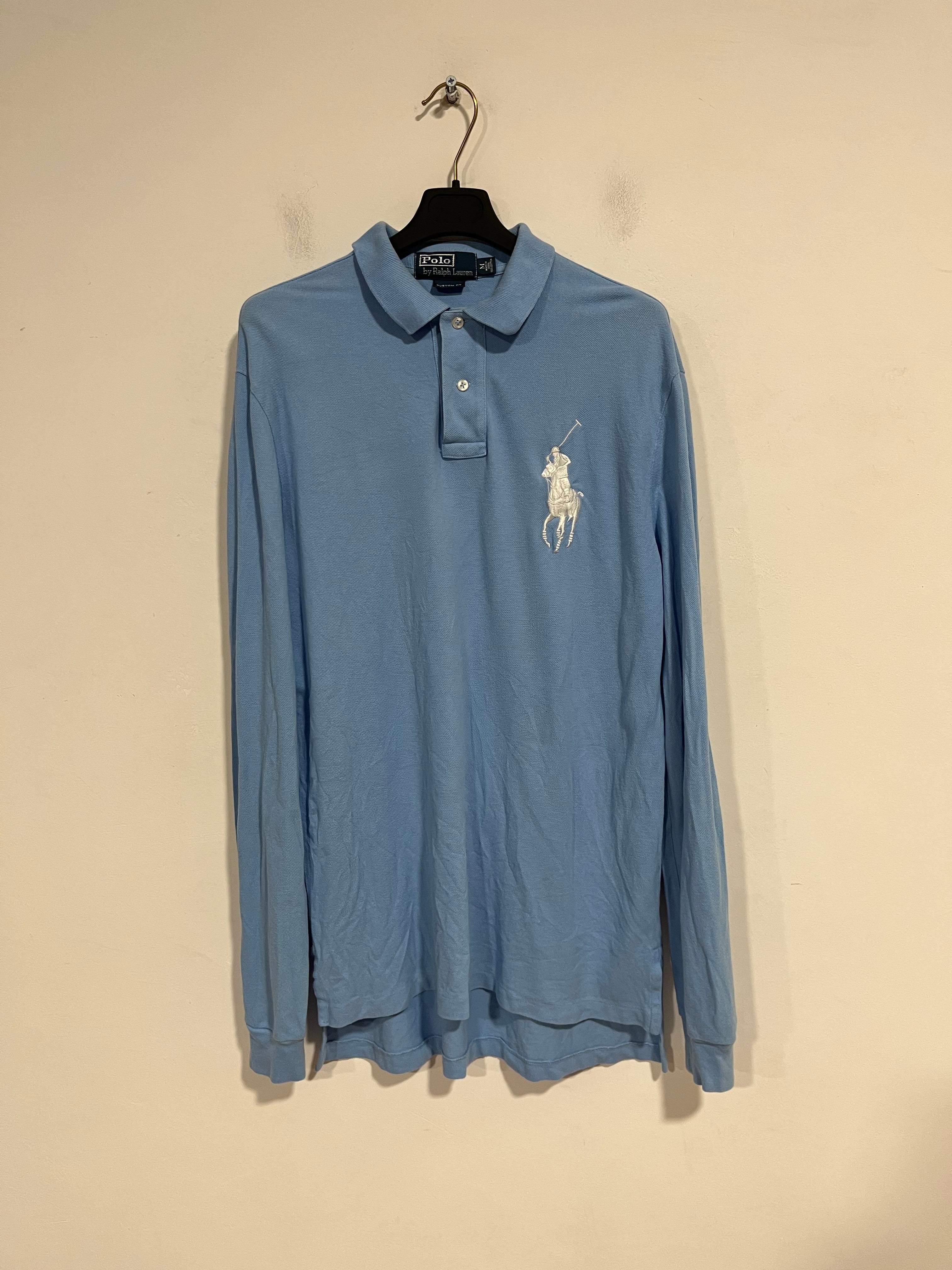 Polo a manica lunga Ralph Lauren cavallo grande F116 Vintage Store TV