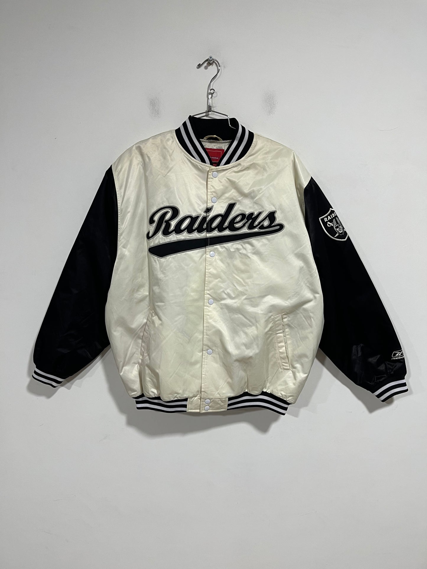 Raro giubbotto Bomber Jacket NFL Los Angeles Raiders anni 90 (H218)