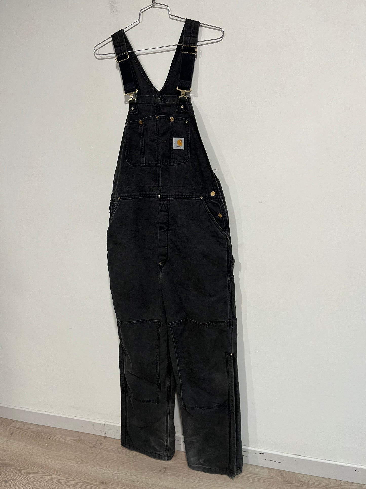 Salopette Carhartt double knee workwear nera USA (F022)