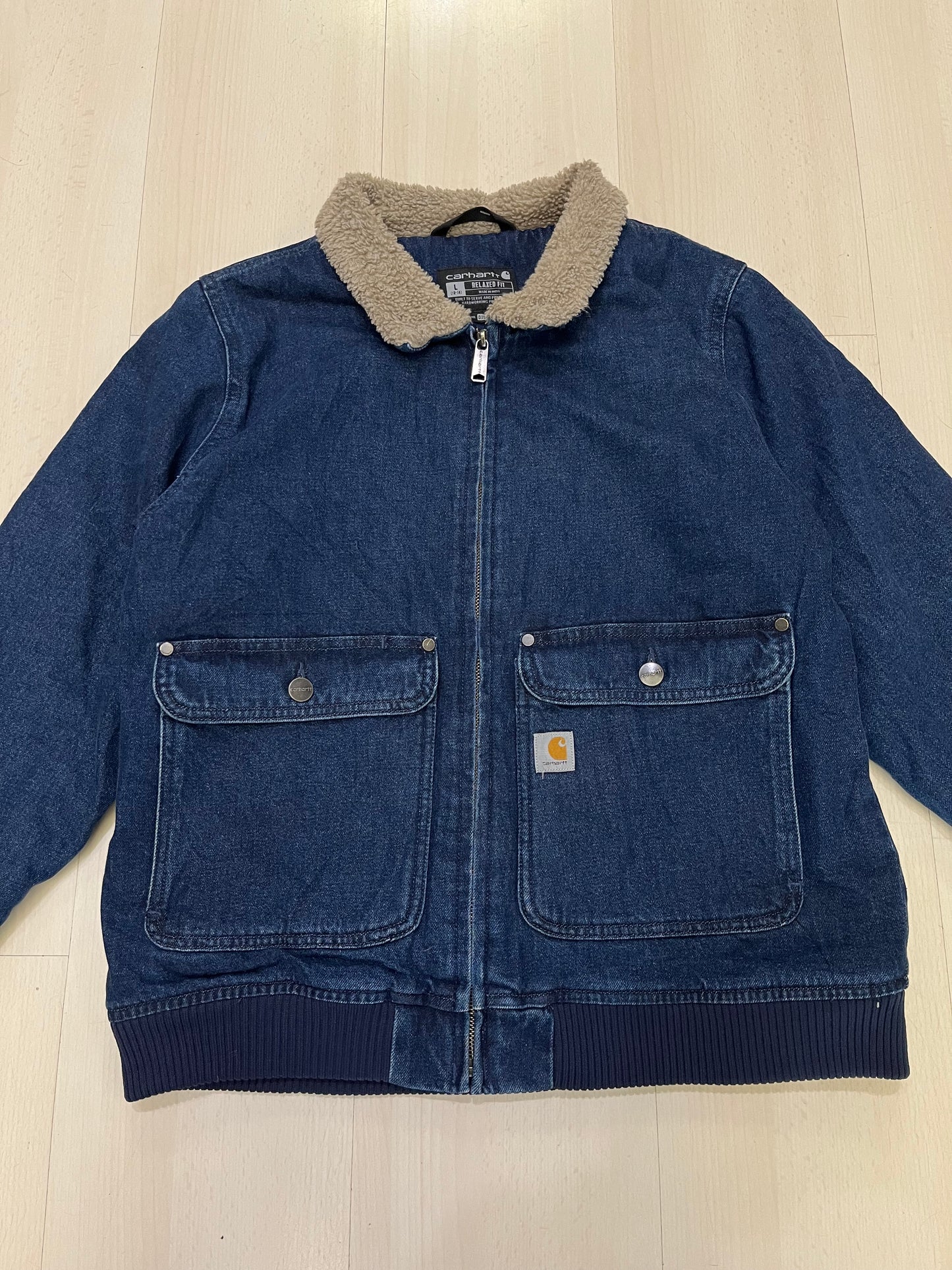 Giubbotto Carhartt in jeans con sherpa interno (G900)