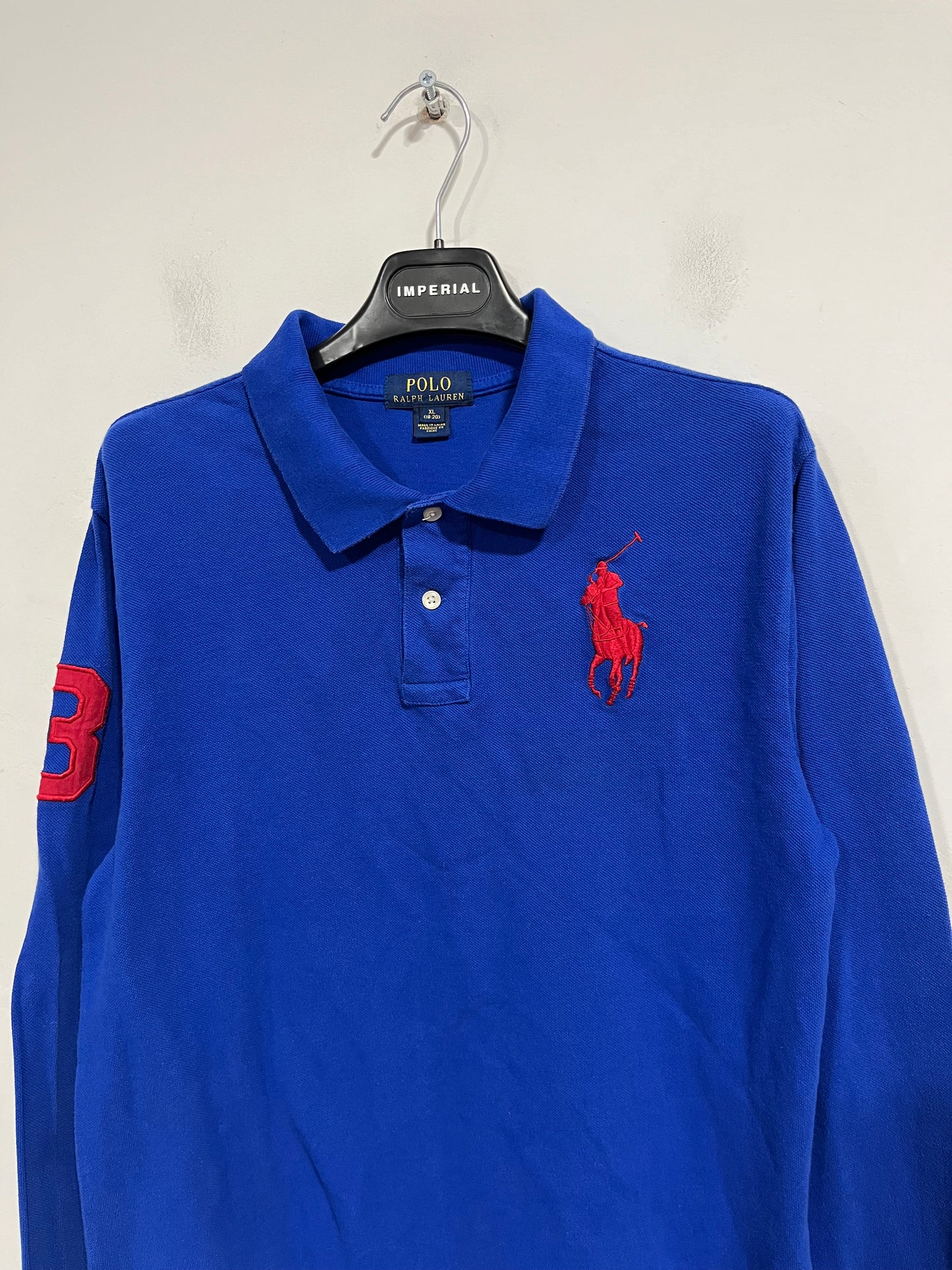 Polo long sleeve Ralph Lauren blu elettrico (F519)