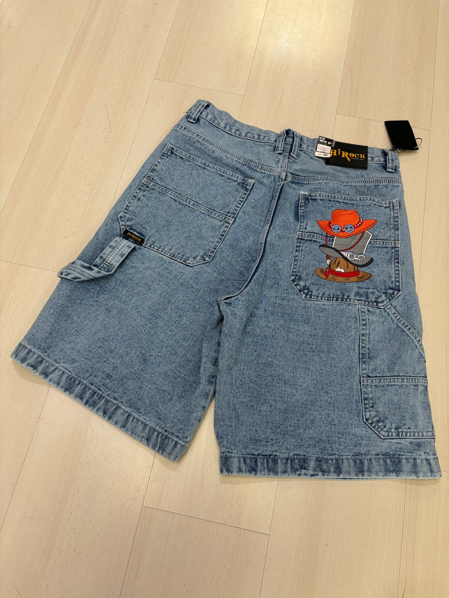 Jorts baggy con ricamo One Piece Three Brothers (H268)
