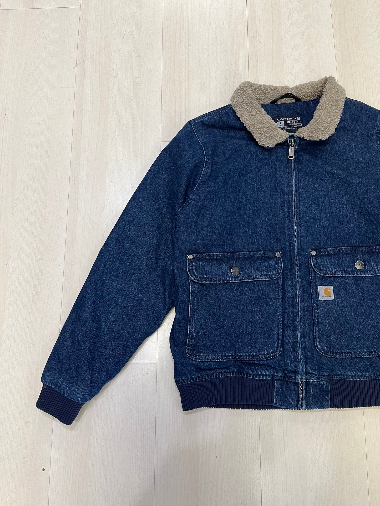 Giubbotto Carhartt in jeans con sherpa interno (G900)