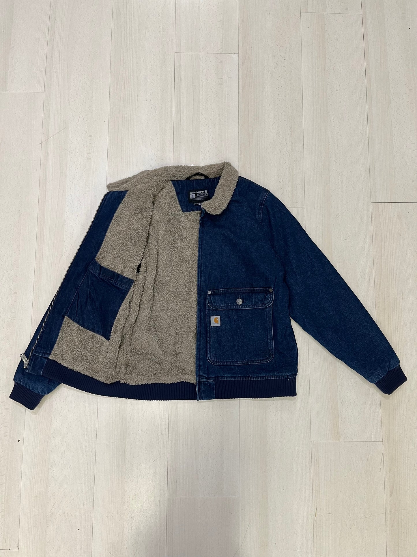 Giubbotto Carhartt in jeans con sherpa interno (G900)