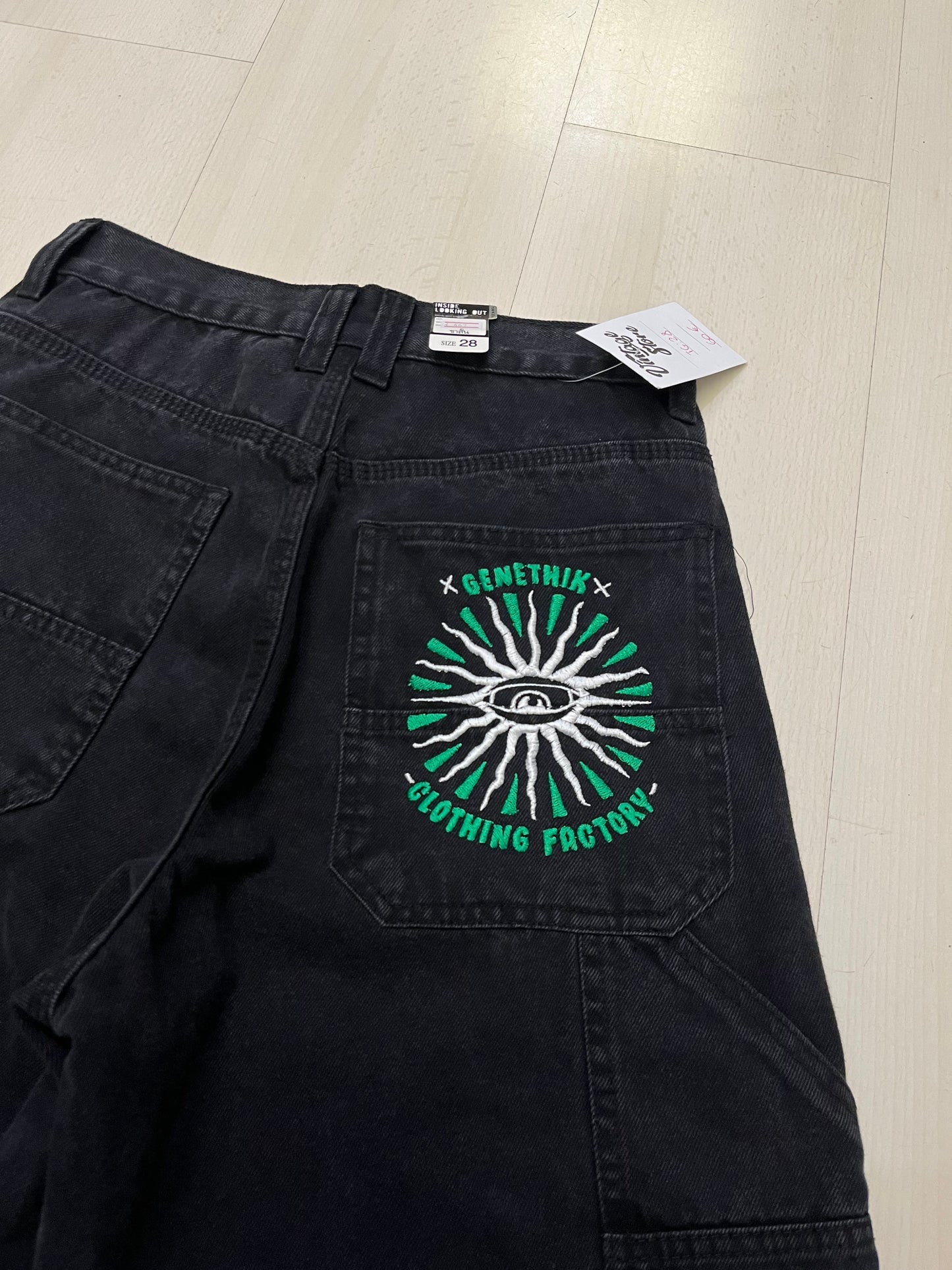 Jorts Baggy con ricamo su tasca Genethik (H222)