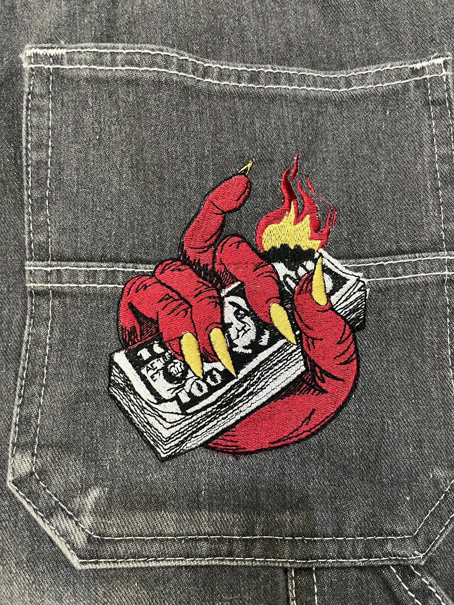 Jorts baggy con ricamo Custom (H223)