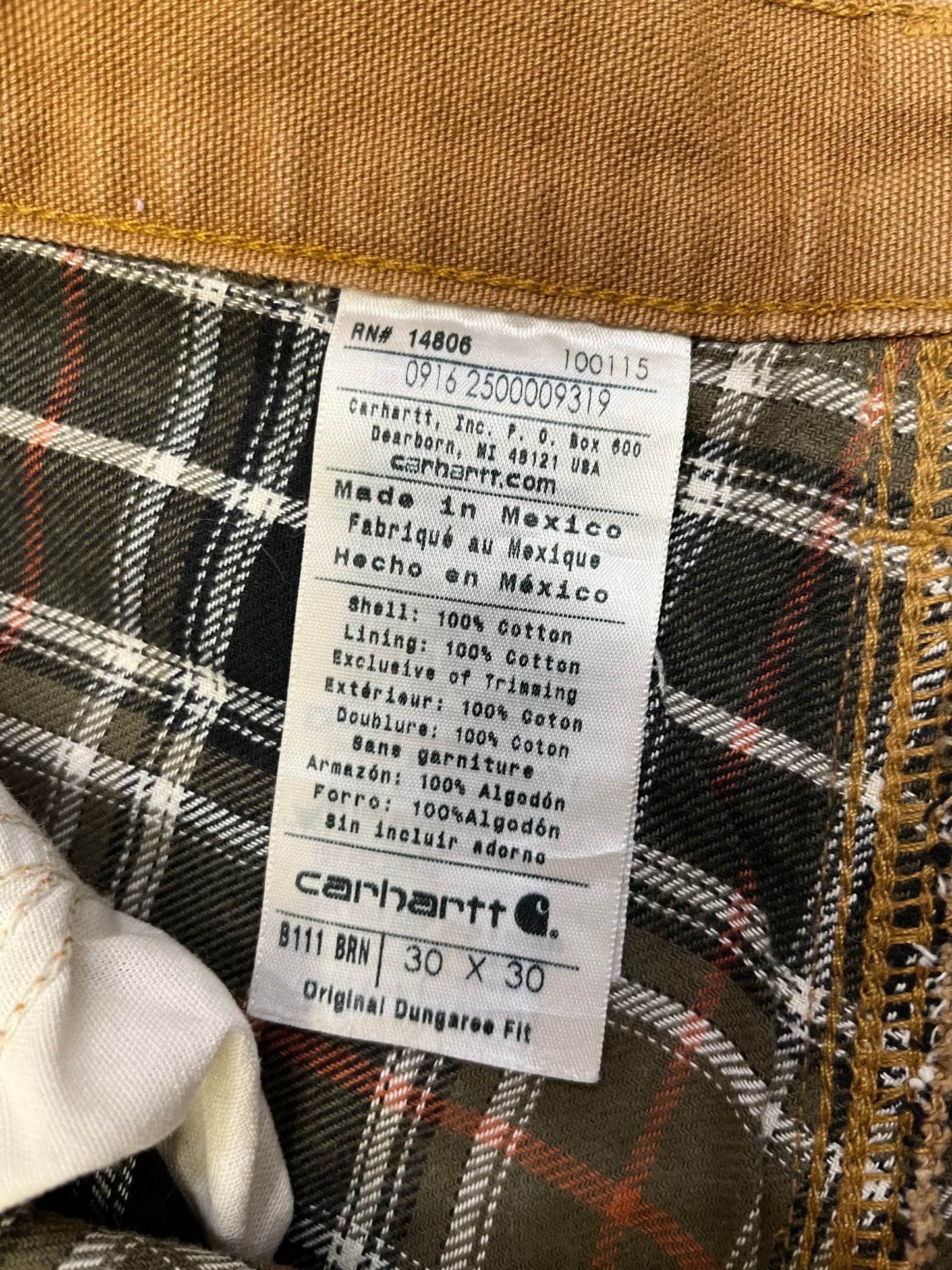 Jeans Carhartt flannel lined (G941)