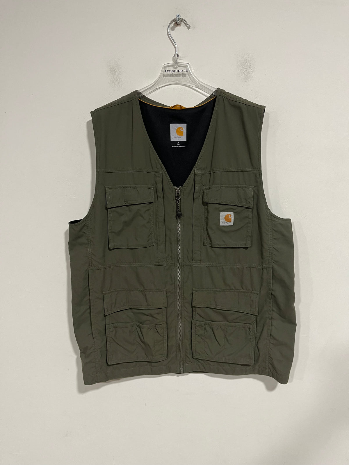 Rara giacca Gilet Carhartt tasche (H287)