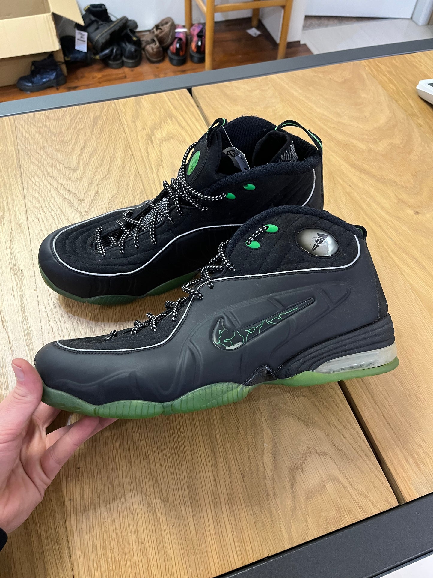 Rare scarpe Nike Air 1/2 Cent Green Spark Black Penny 2009 (H017)