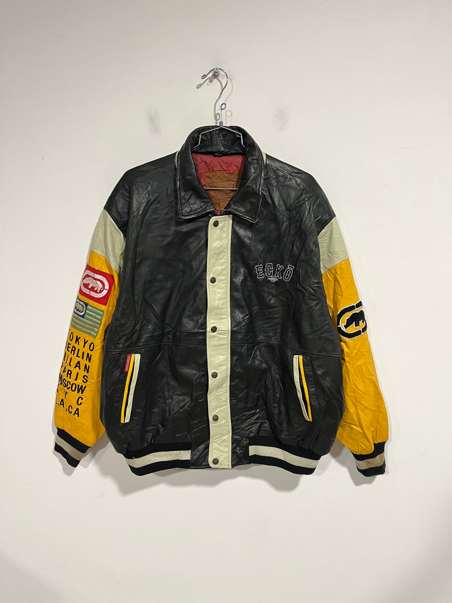 Introvabile Giubbotto Ecko anni 2000 in pelle (H056)