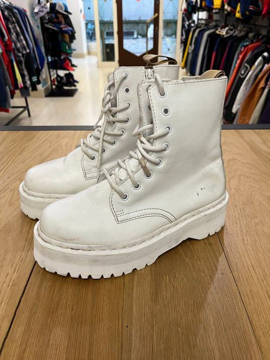 Stivali anfibi Dr Martens V Jadon II MONO platform bianchi (G666)