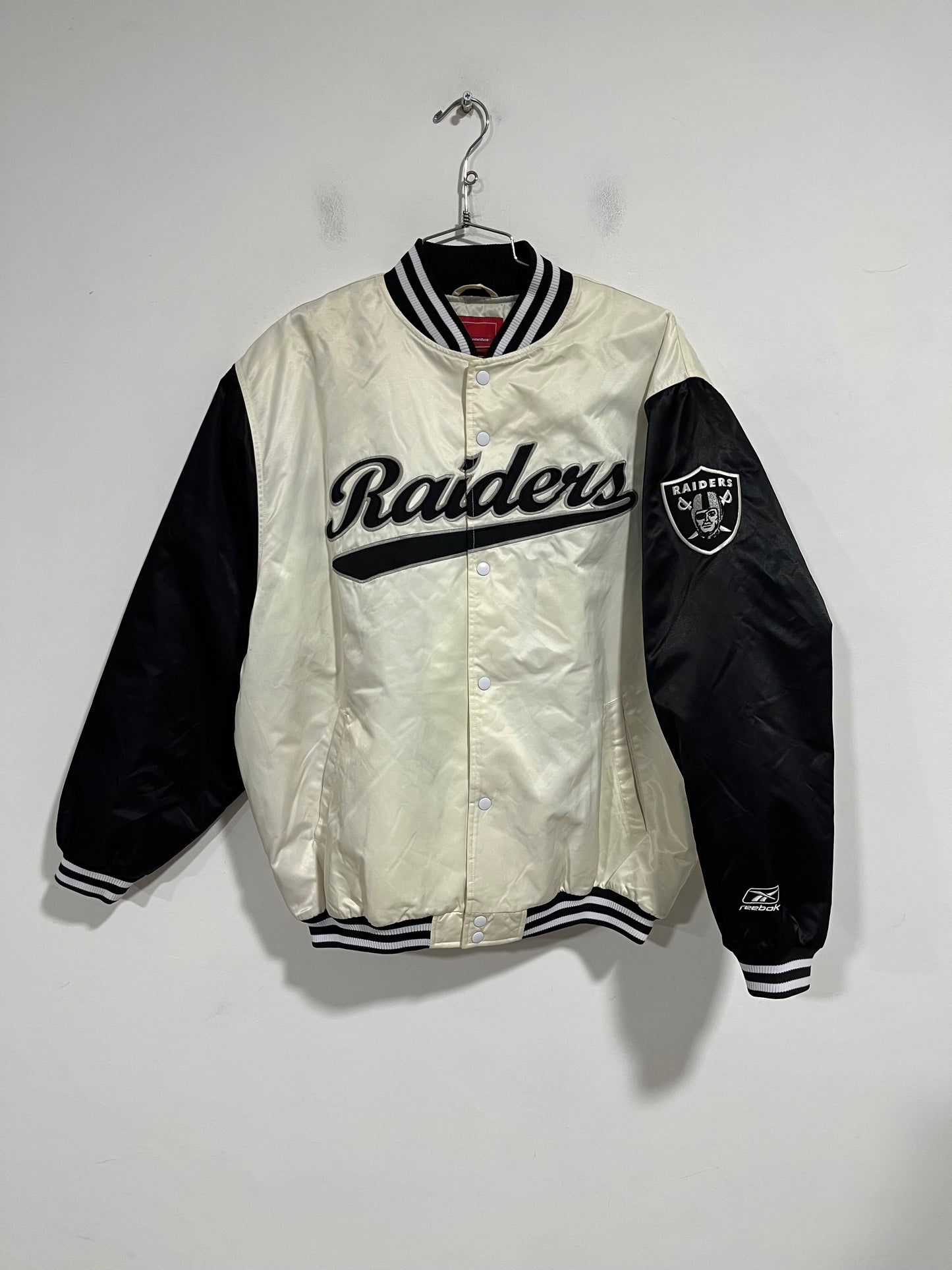 Raro giubbotto Bomber Jacket NFL Los Angeles Raiders anni 90 (H218)