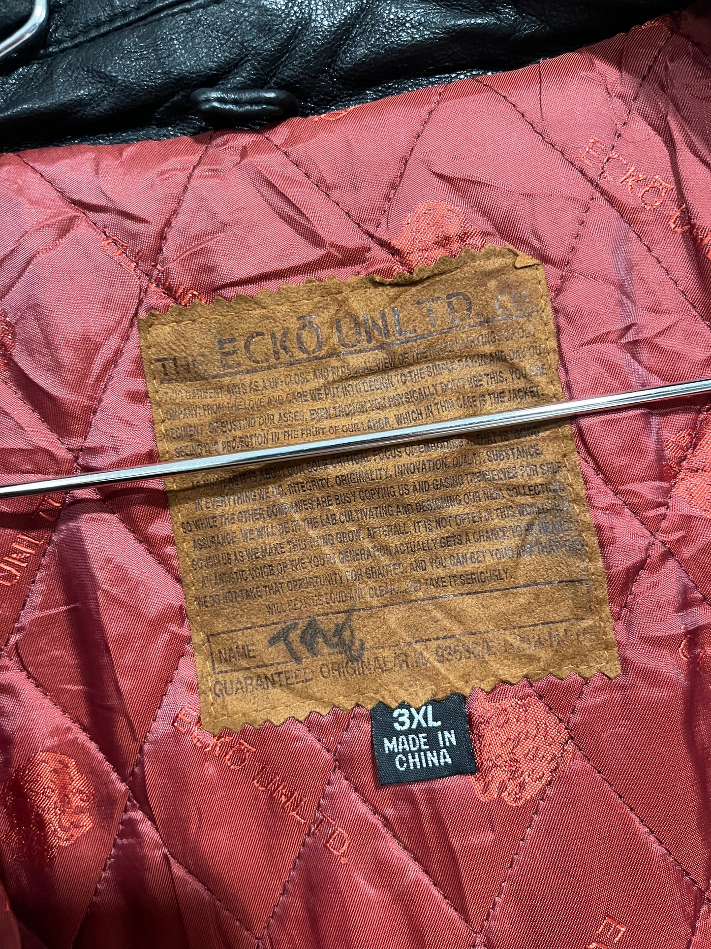 Introvabile Giubbotto Ecko anni 2000 in pelle (H056)