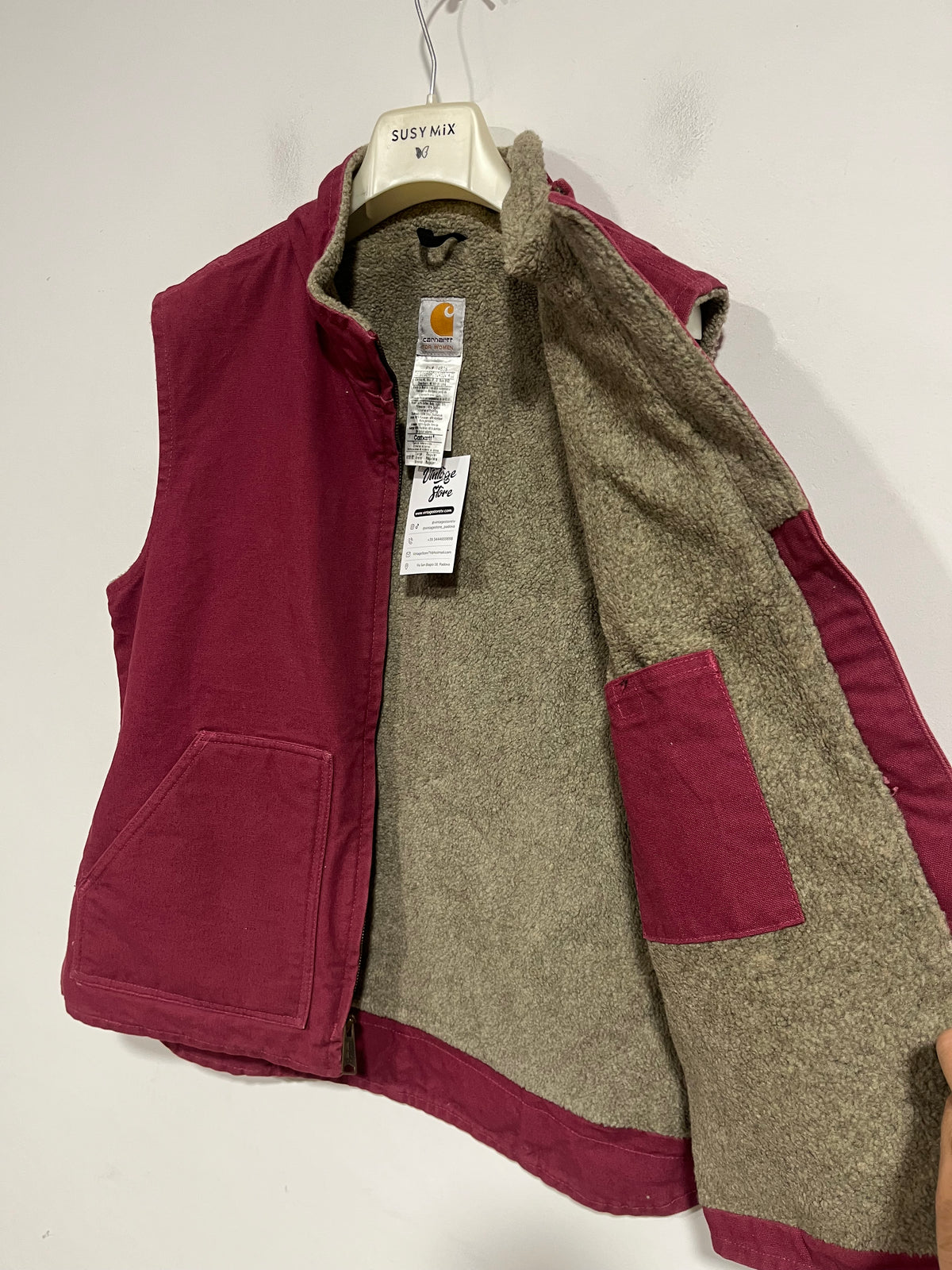 Rarissimo Gilet Carhartt workwear bordeaux (H284)