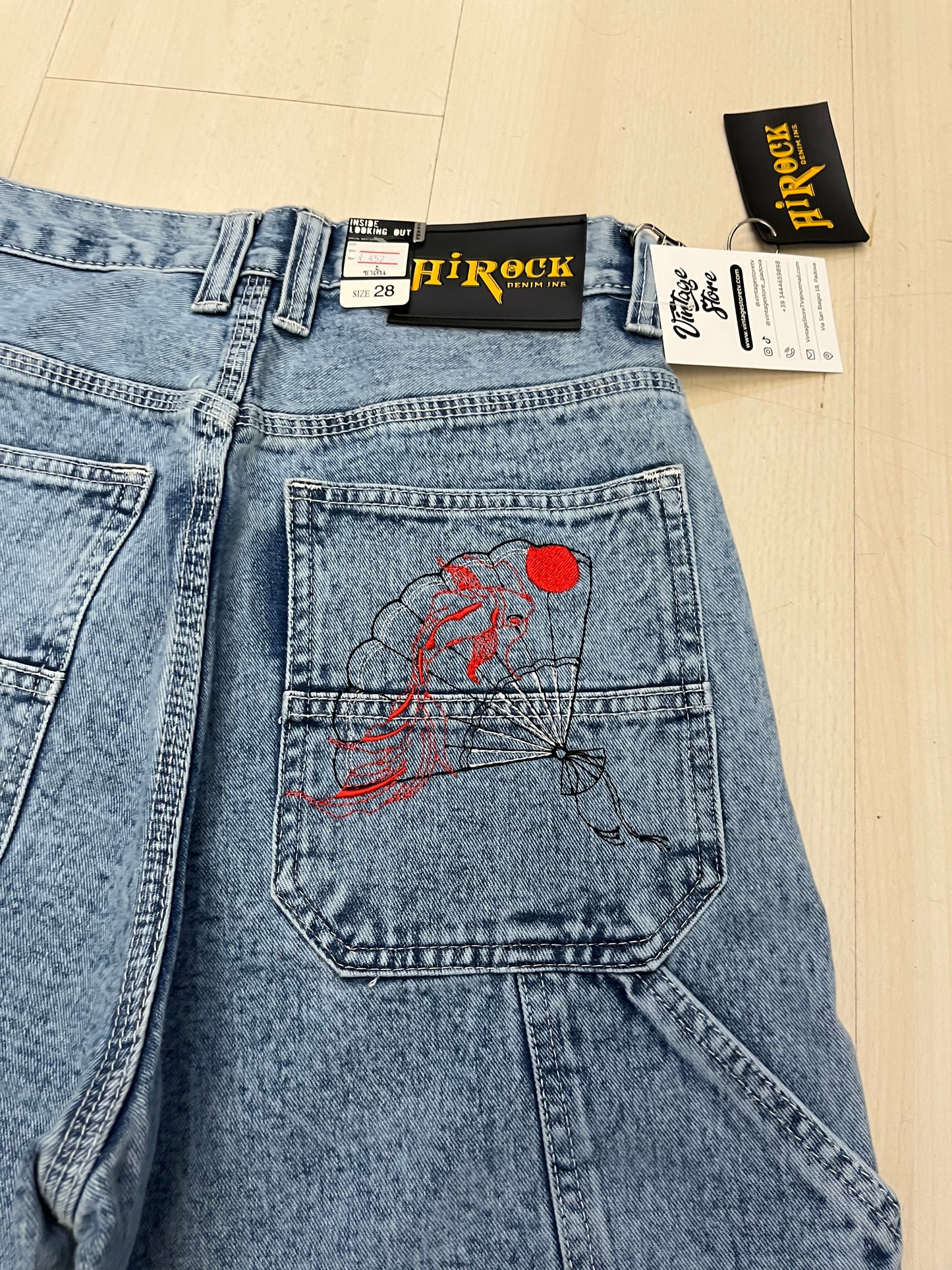 Jorts baggy con ricamo jap (H224)