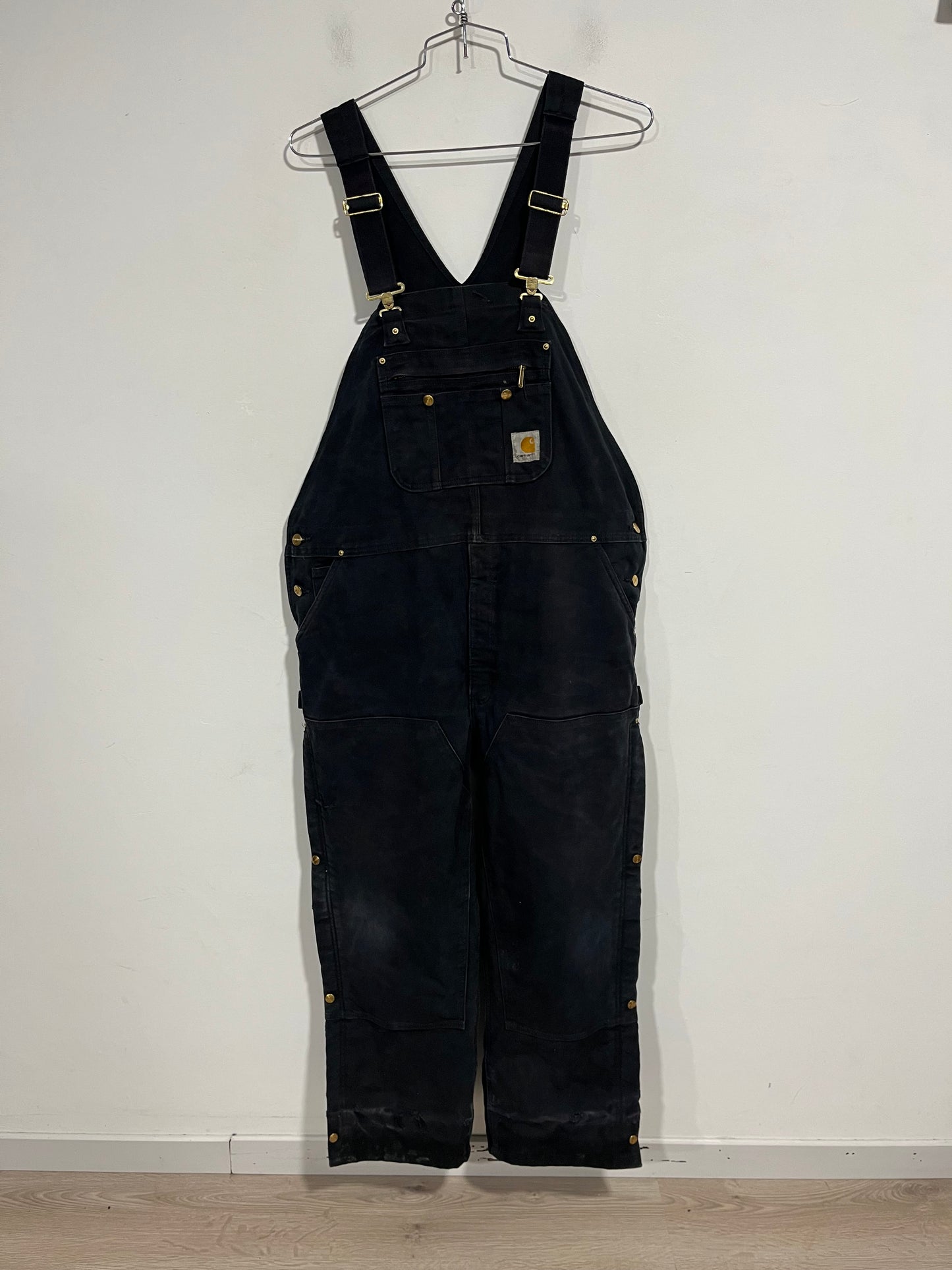 Salopette Carhartt double knee black (G635)